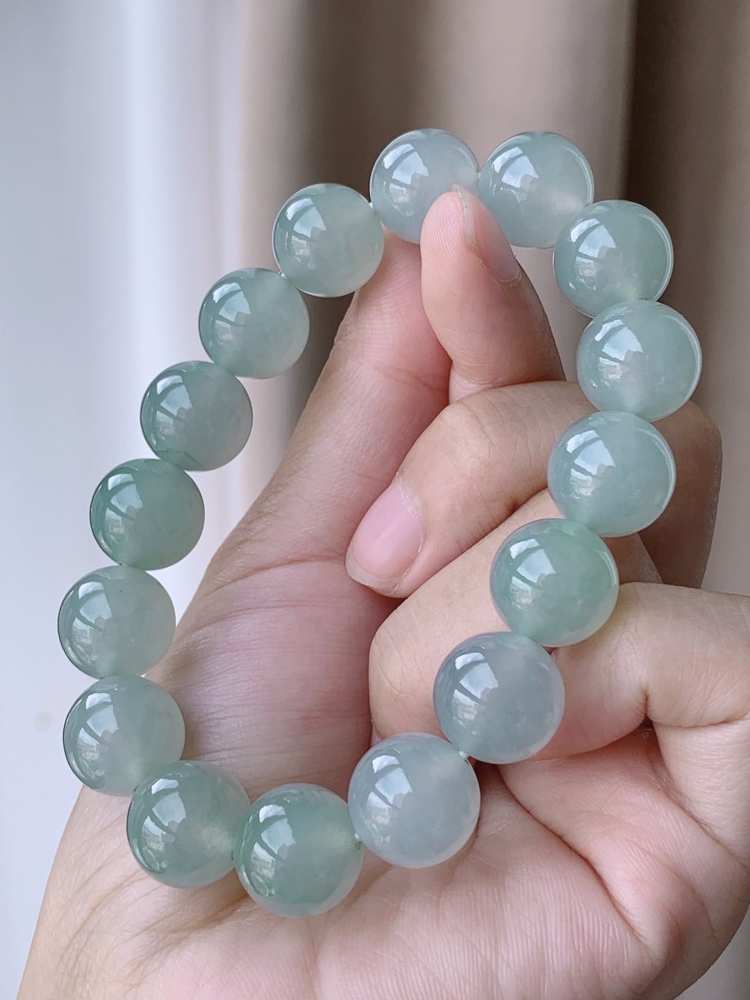 珠子冰晴水手串圆珠珠子手串,性比高,13.3mm,65.8克