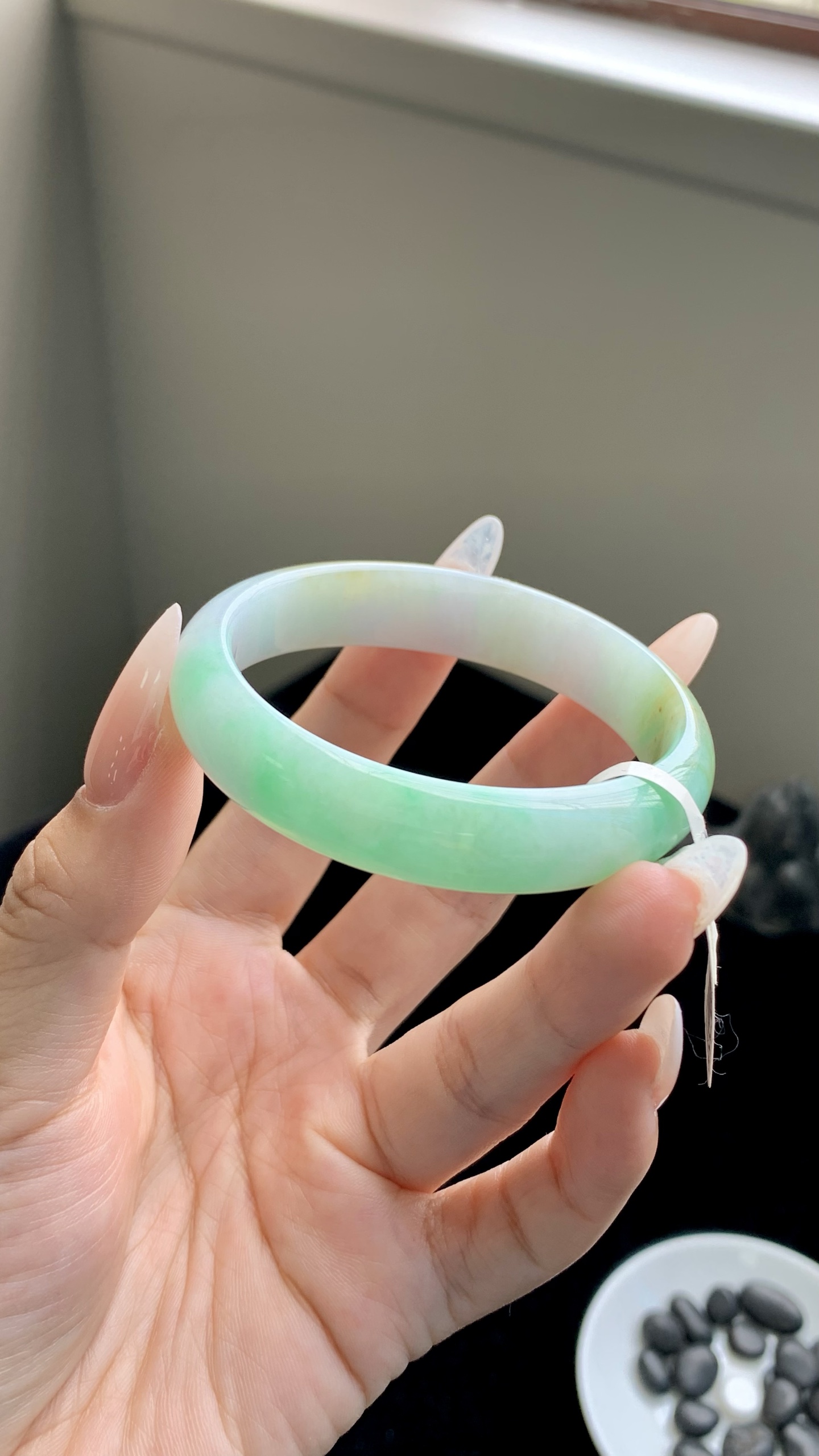 黄加绿小圈口贵妃成品 HYY-067 尺寸：52-47-12-6