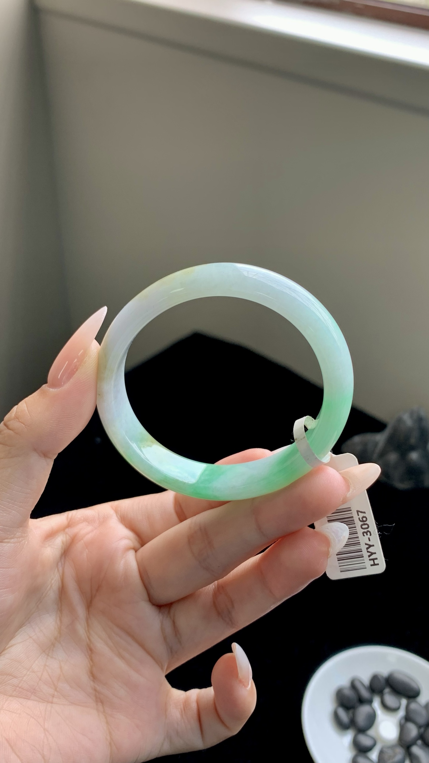 黄加绿小圈口贵妃成品 HYY-067 尺寸：52-47-12-6
