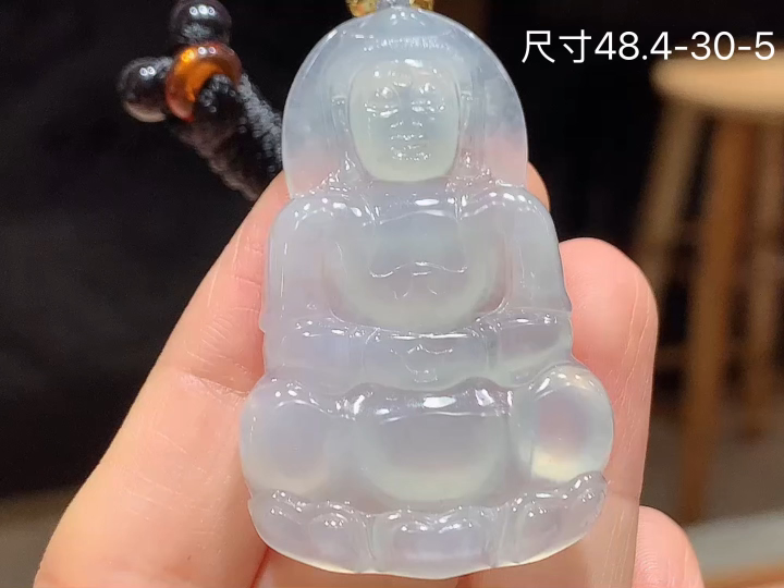 冰种观音,无裂,尺寸，48.4-30-5