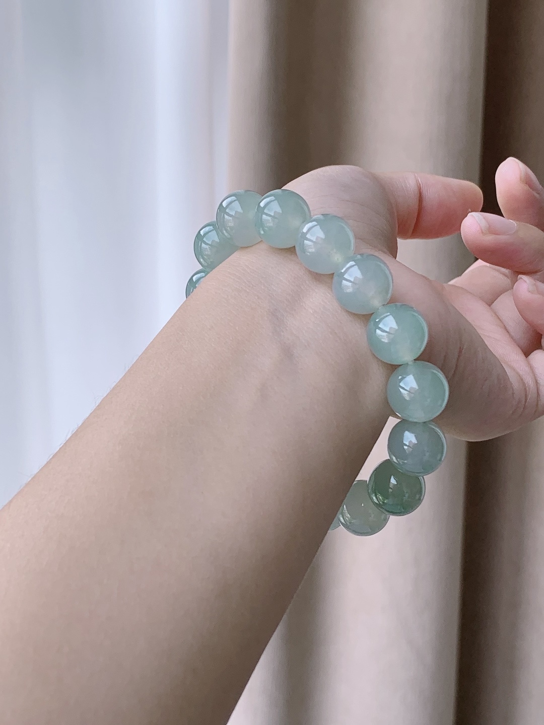珠子冰晴水手串圆珠珠子手串,性比高,13.3mm,65.8克