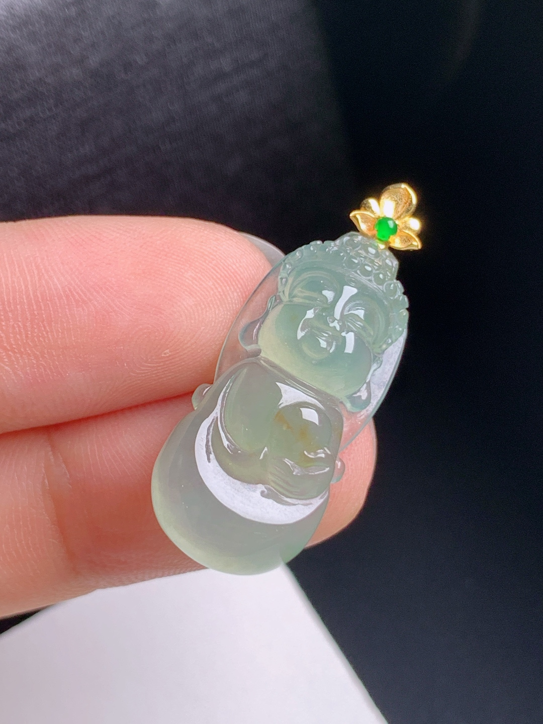 冰晴宝宝佛吊坠，清润柔和，神态温婉，平安纳福，083108