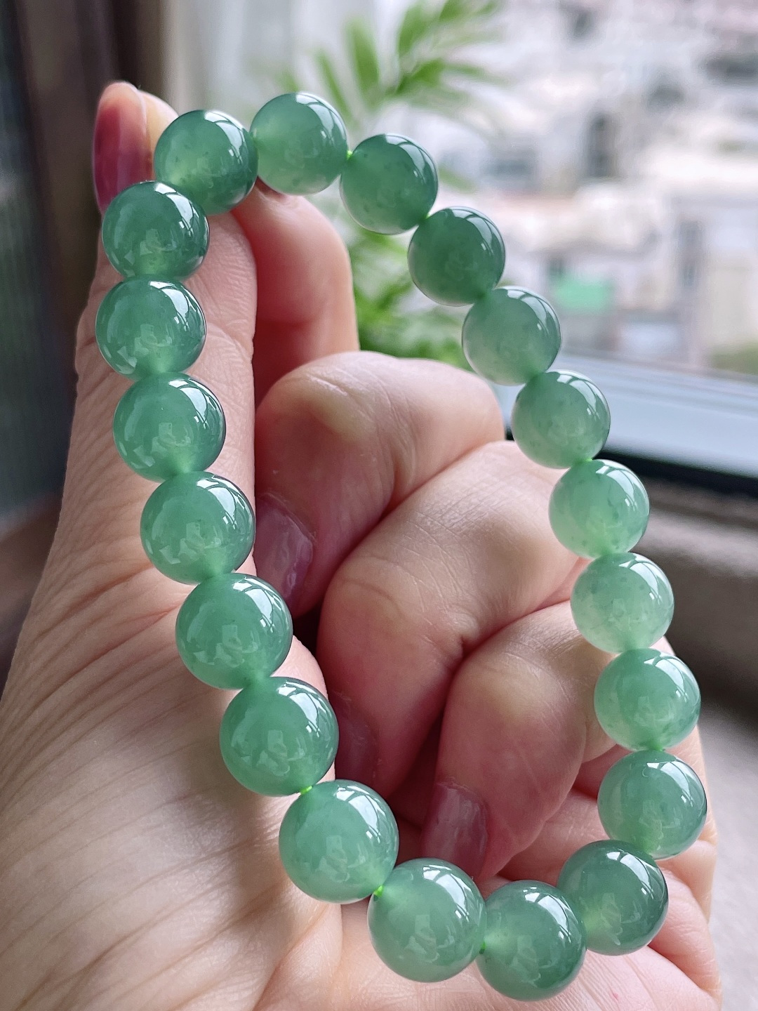 冰晴绿手串圆珠珠子手串,性比高