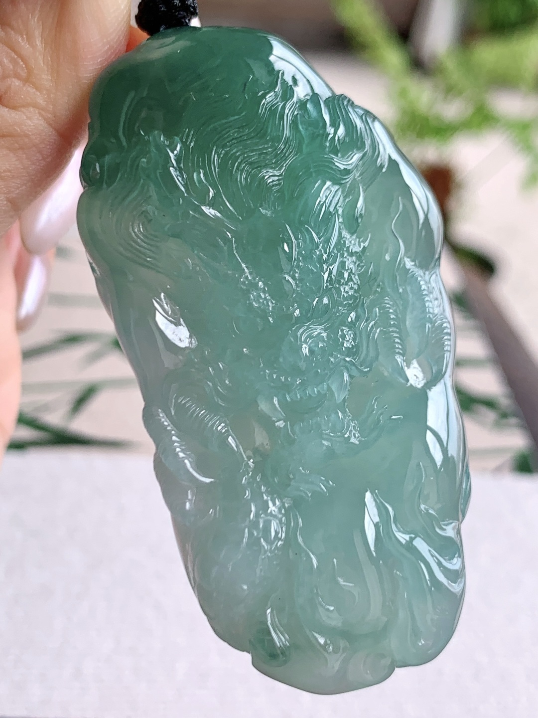 冰晴水龙牌大龙牌吊坠,缅料,性比高,超厚,尺寸67.2-34-11.8,重量52.3克