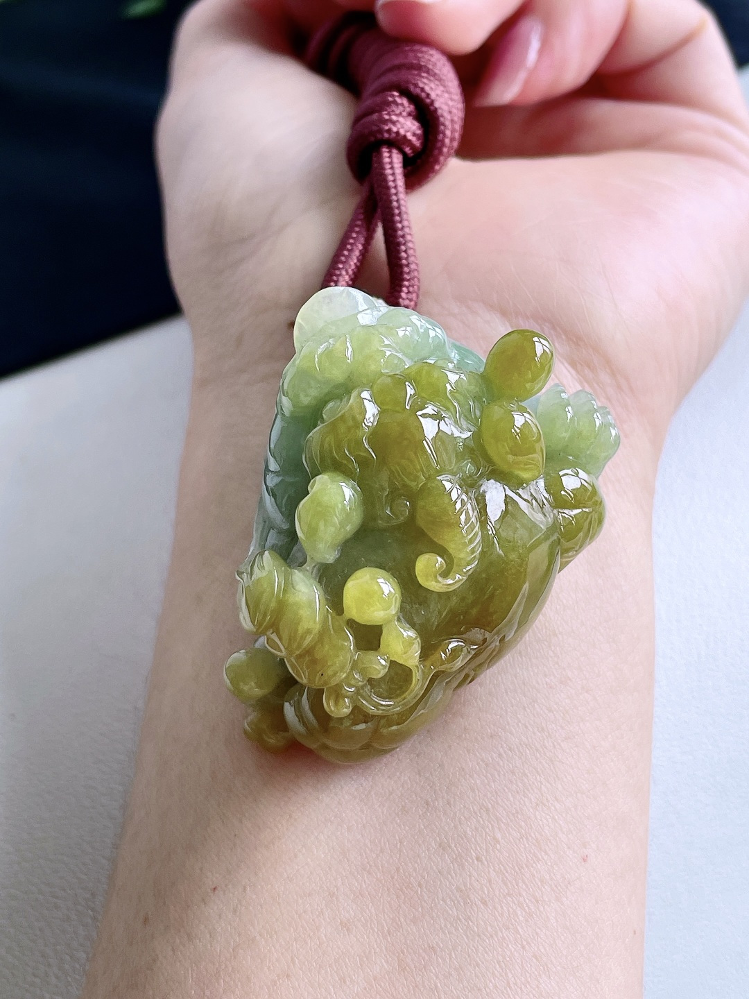冰黄翡三脚金蟾牌吊坠,缅料,无裂,性比高,超厚,手把件,41.4-33.3-26.7,68克
