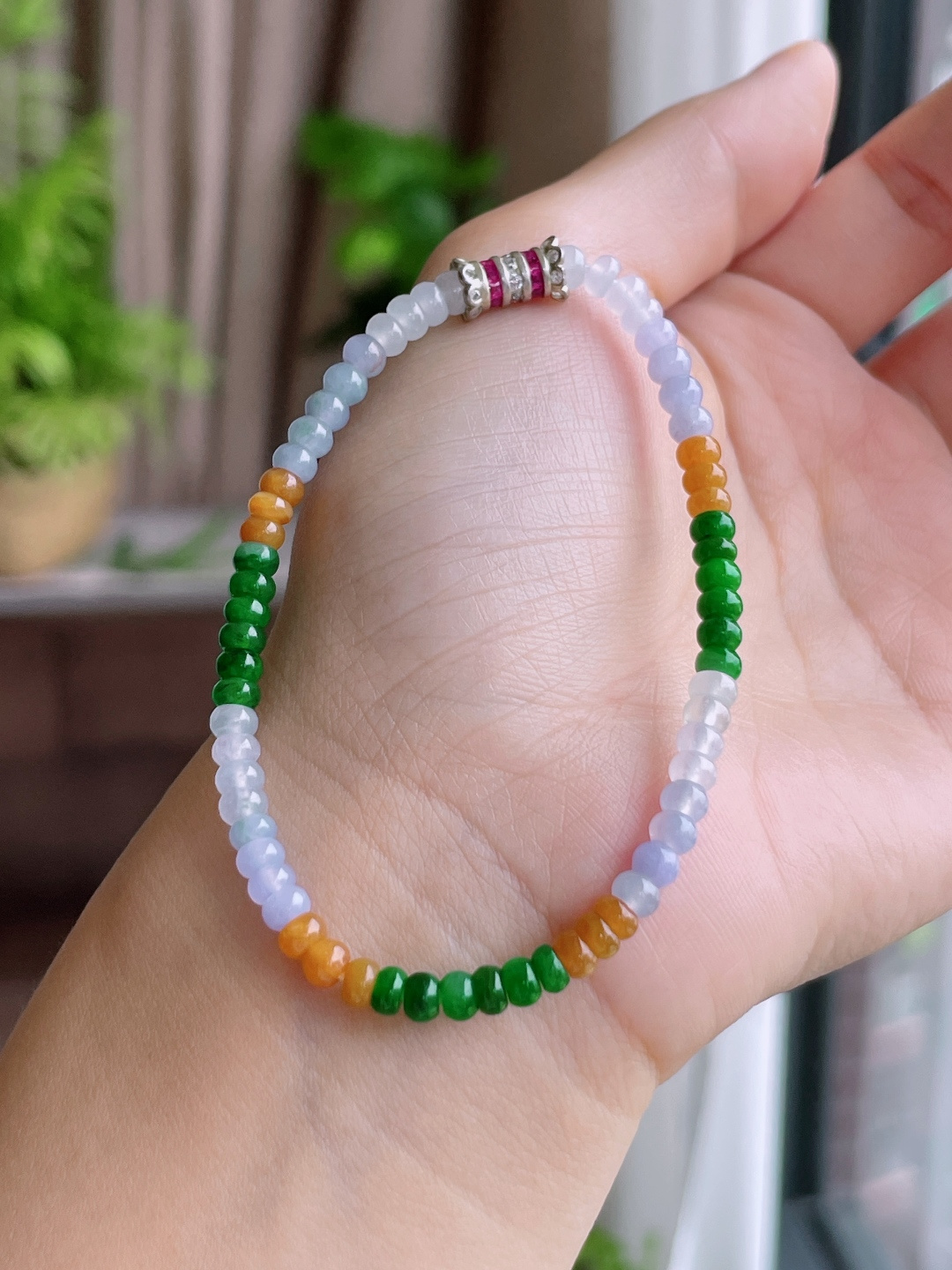 【珠子】冰多宝手串算盘珠珠子手串,【说明】缅甸 性比高,【尺寸】4.1-2.2mm,【重量】7.3克