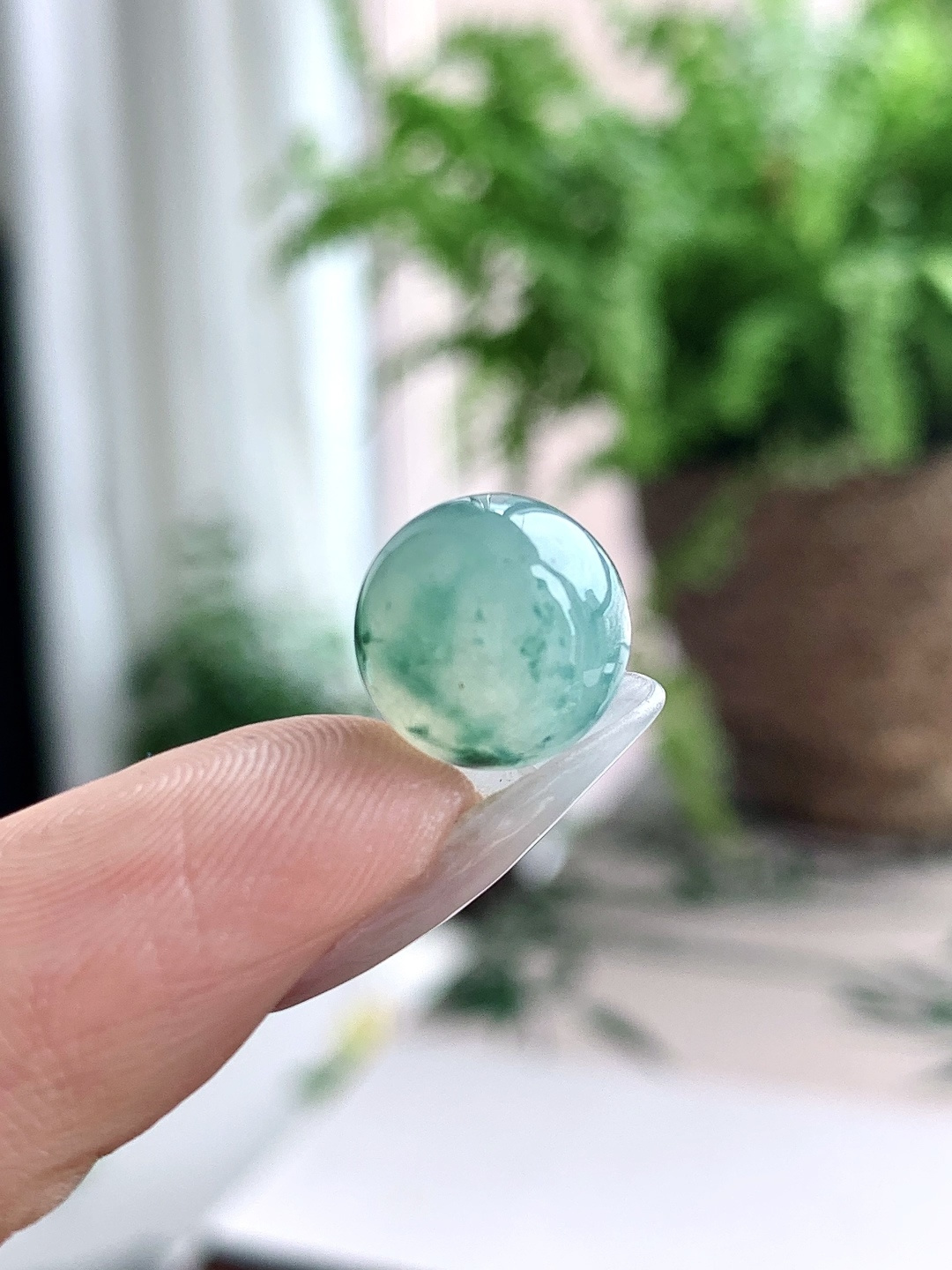 冰飘花圆珠子吊坠，性比高，尺寸10.8，重量2.5克