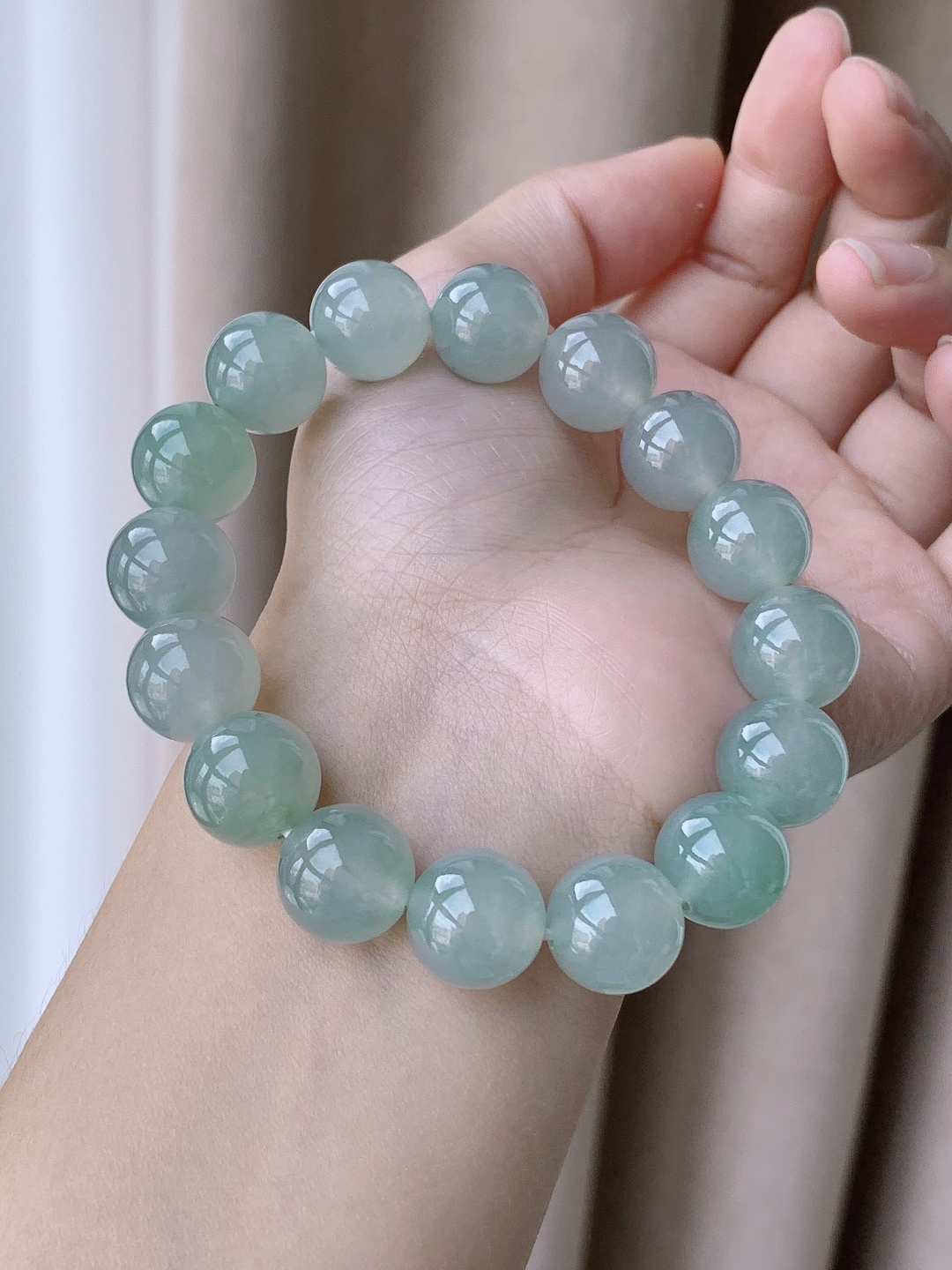 珠子冰晴水手串圆珠珠子手串,性比高,13.3mm,65.8克