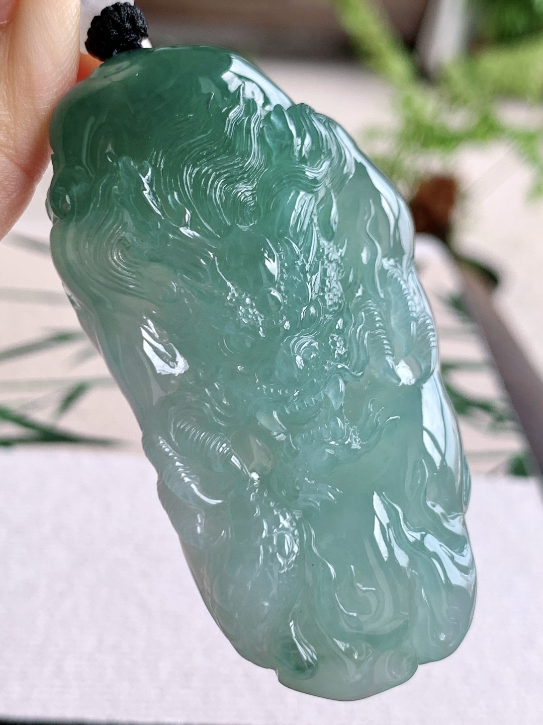 冰晴水龙牌大龙牌吊坠,缅料,性比高,超厚,尺寸67.2-34-11.8,重量52.3克