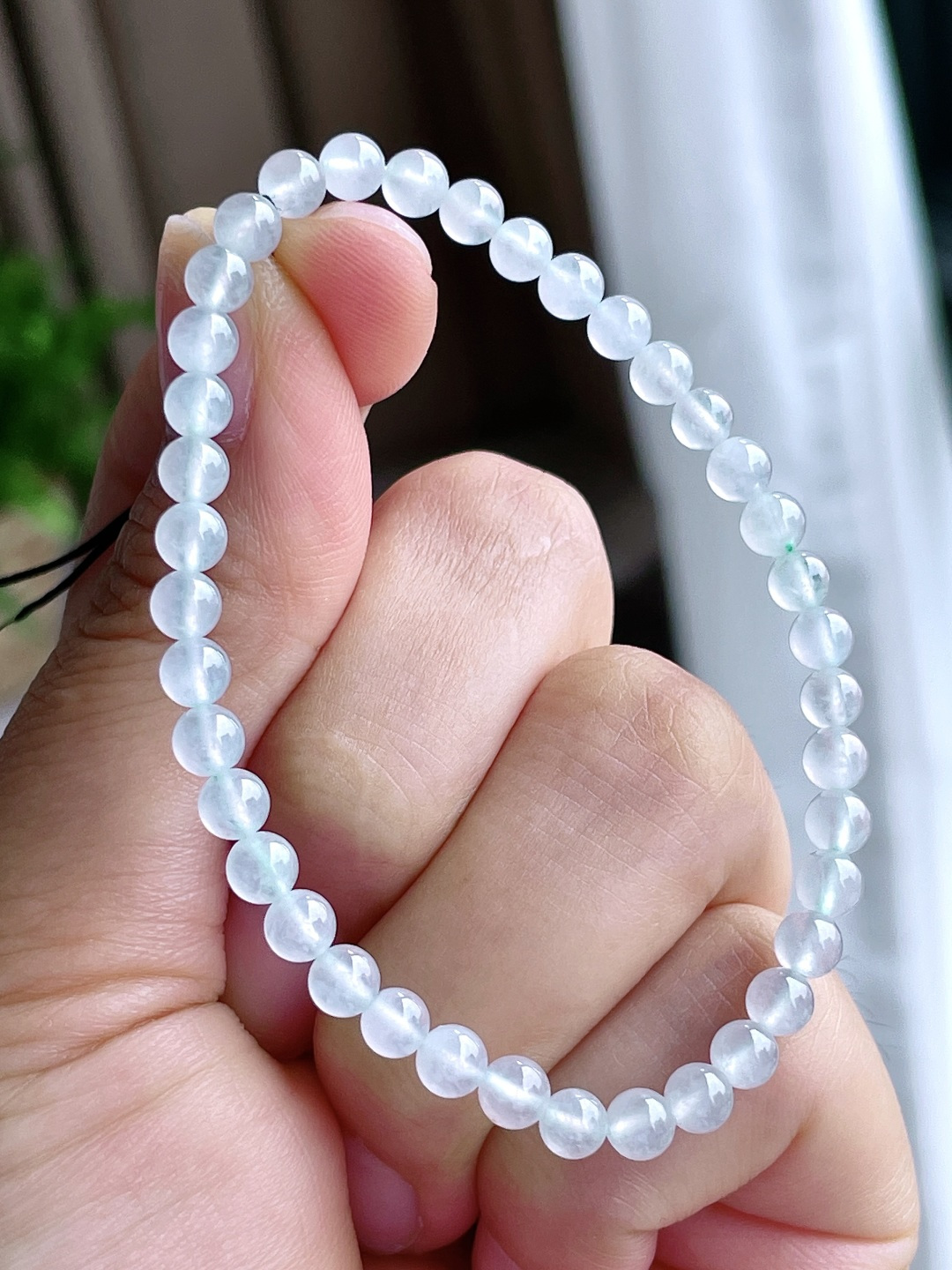 【珠子】白冰手串圆珠珠子手串【说明】性比高【尺寸】4.5mm【重量】6.2克