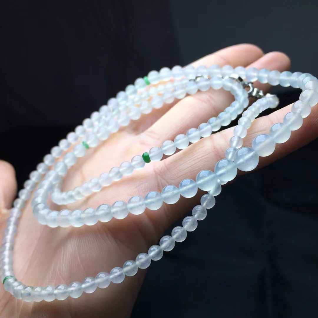 种珠链，卡5.7～3.6mm，160颗，种好，玉质细腻，均匀，通透，颗颗精选