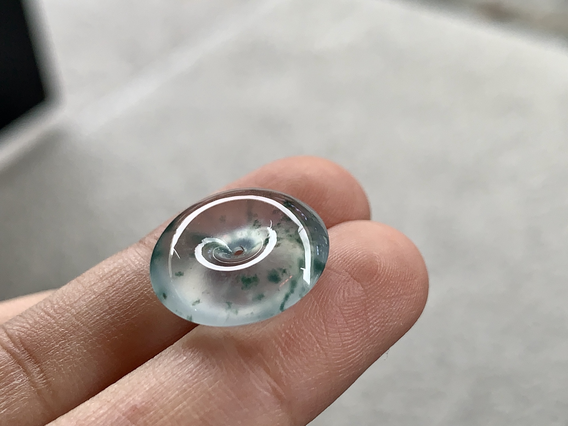 飘彩平安扣，尺寸：16×4.7