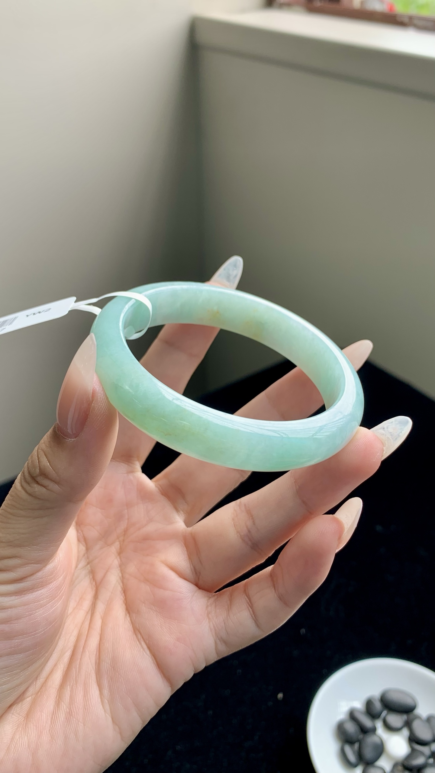 果绿洒金正圈成品,HYY-8467,尺寸：54-11.5-7
