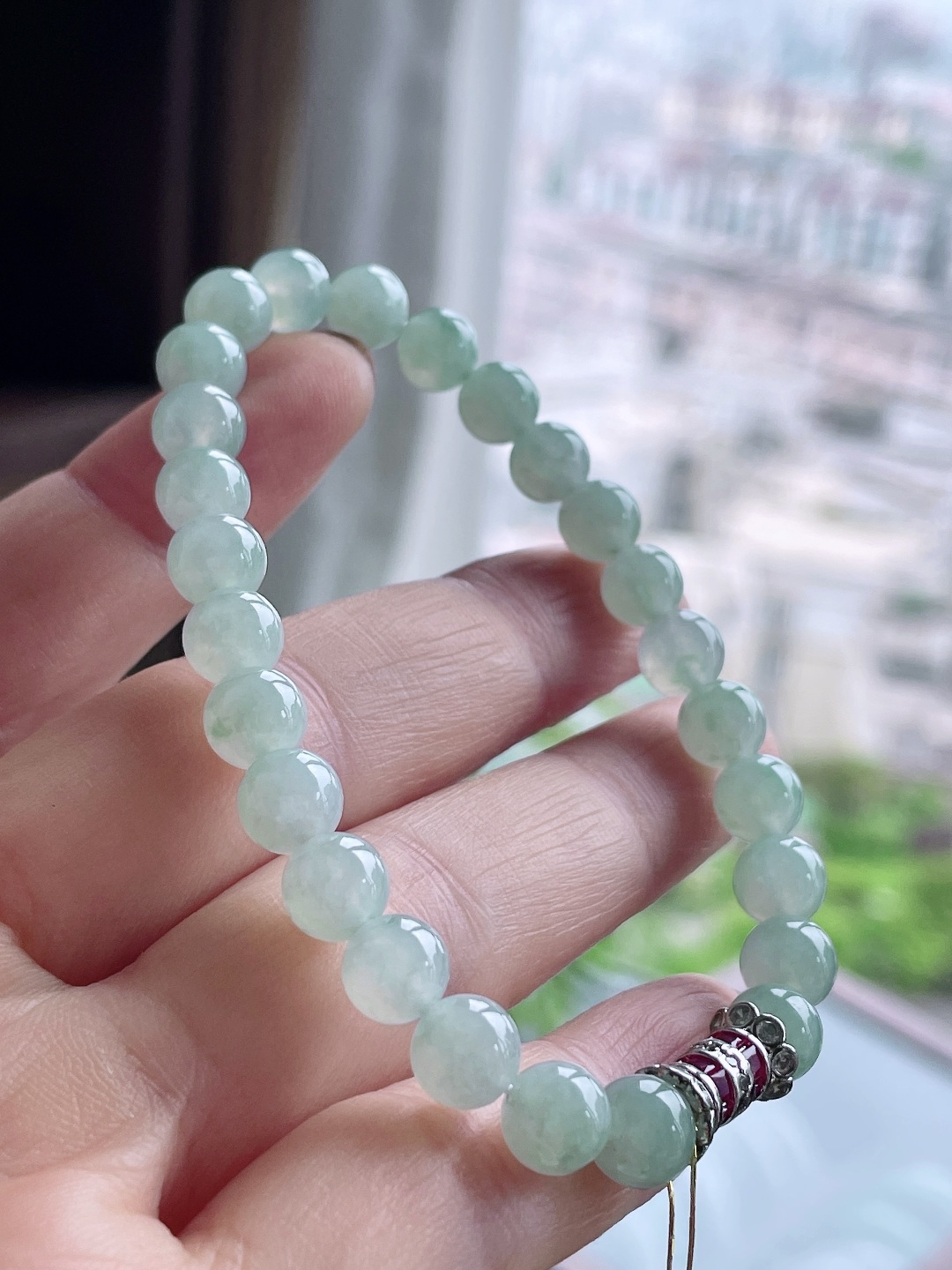 冰晴水手串圆珠珠子手串,性比高,6.7mm,17.4克
