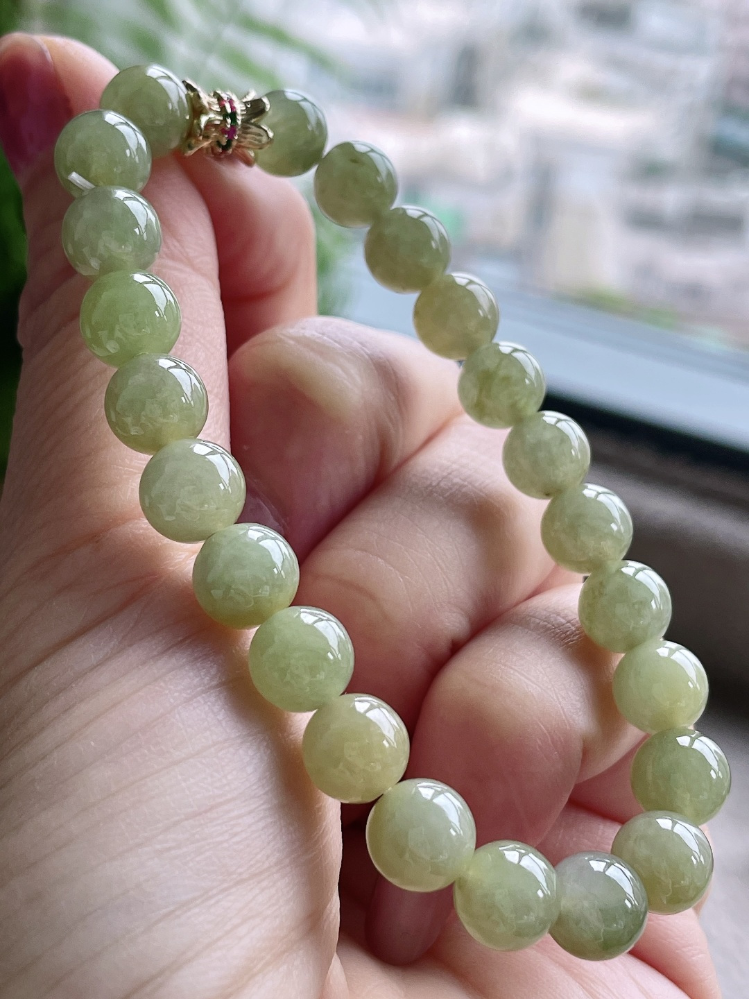 冰黄翡手串圆珠珠子手串，性比高，8mm，22克