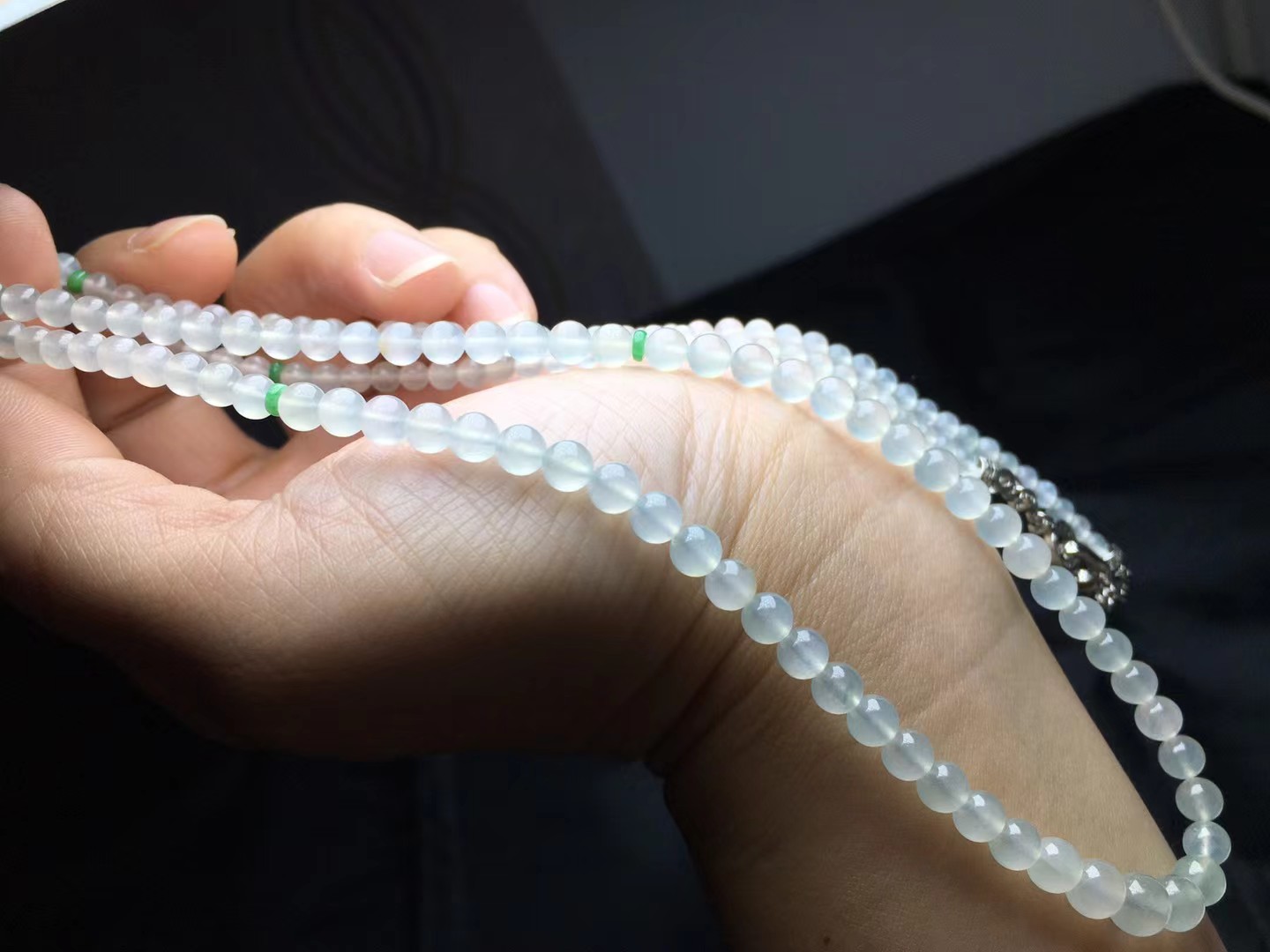 种珠链，卡5.7～3.6mm，160颗，种好，玉质细腻，均匀，通透，颗颗精选