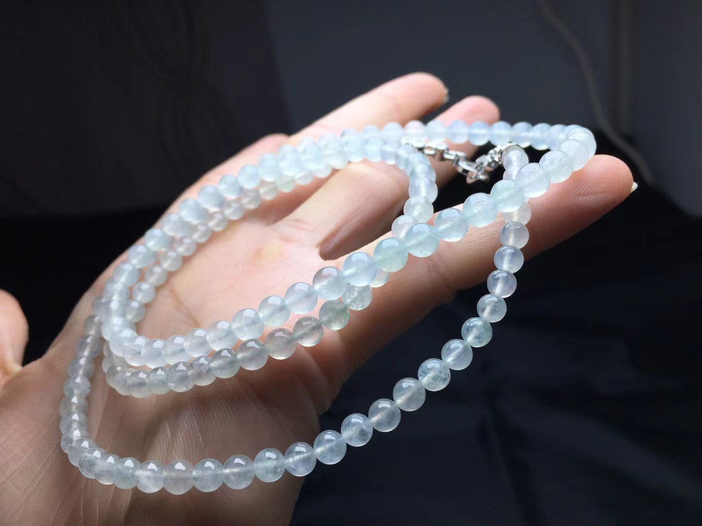 种珠链，卡5.3～4.9mm，138颗，种好，玉质细腻，均匀，通透，颗颗精选，颗颗精选