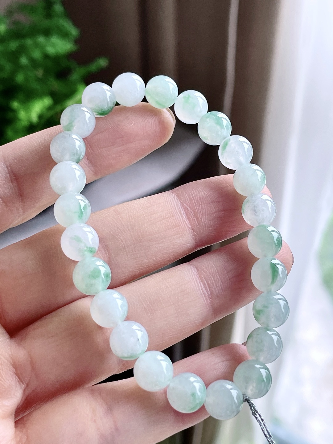 珠子冰飘花手串圆珠珠子手串,性比高,8mm,21.6克