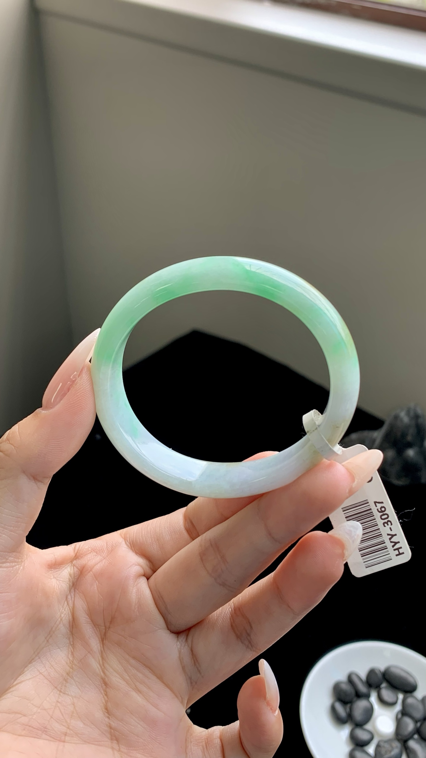 黄加绿小圈口贵妃成品 HYY-067 尺寸：52-47-12-6