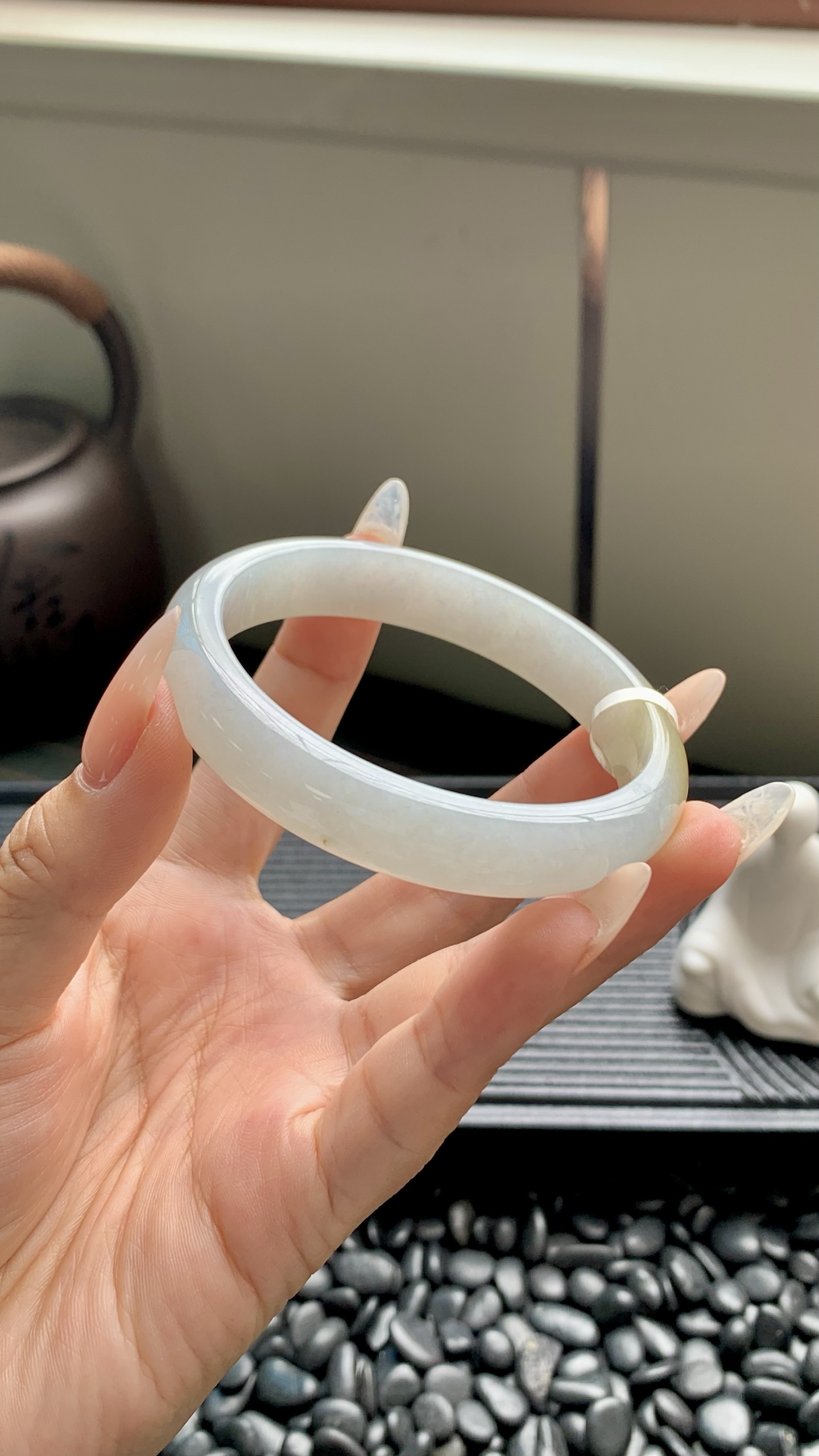 晴底黄翡正圈成品,HYY-2168,尺寸：58-12-7