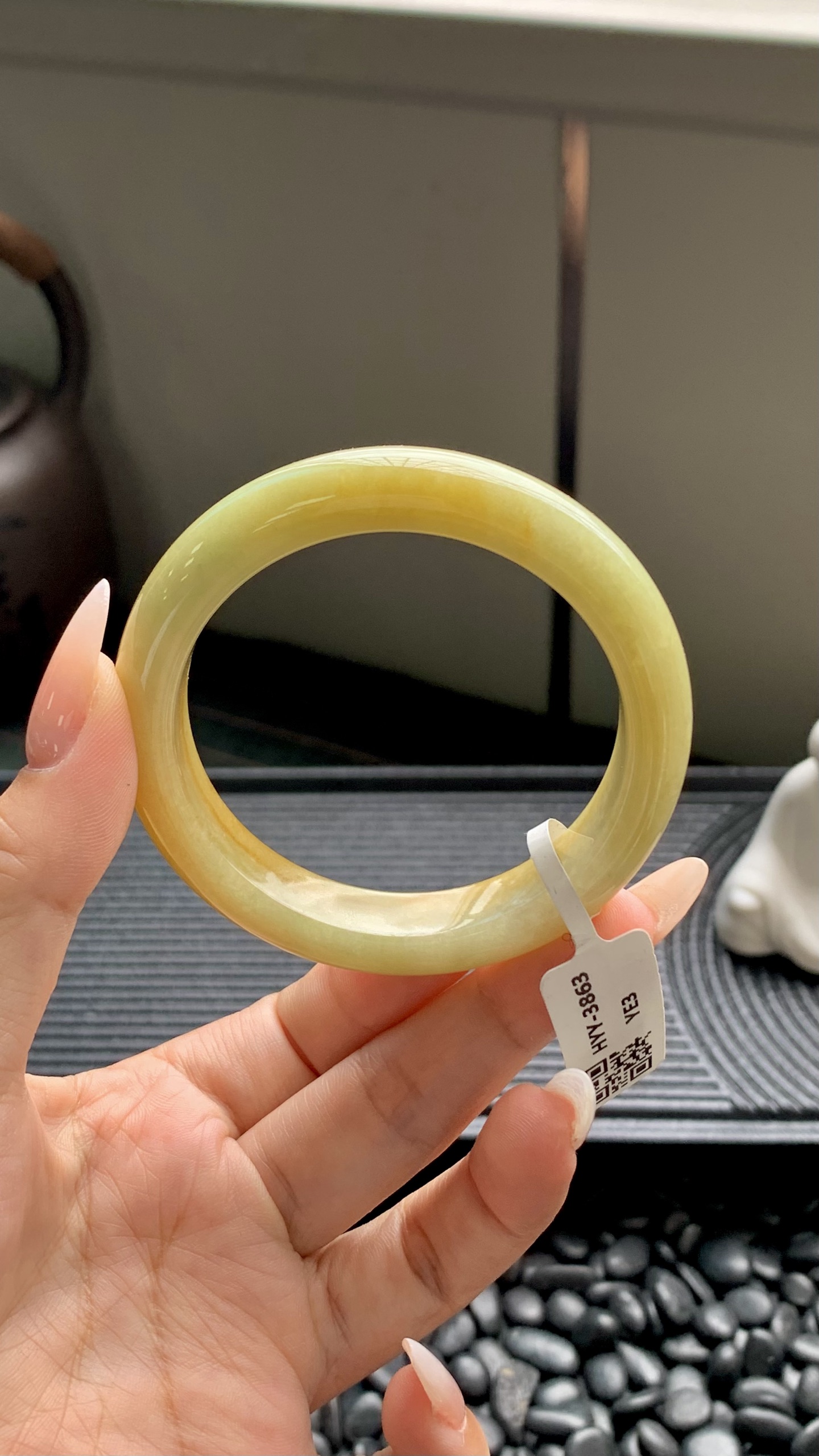 满圈黄翡正圈成品,HYY-3863,尺寸：53-12-8