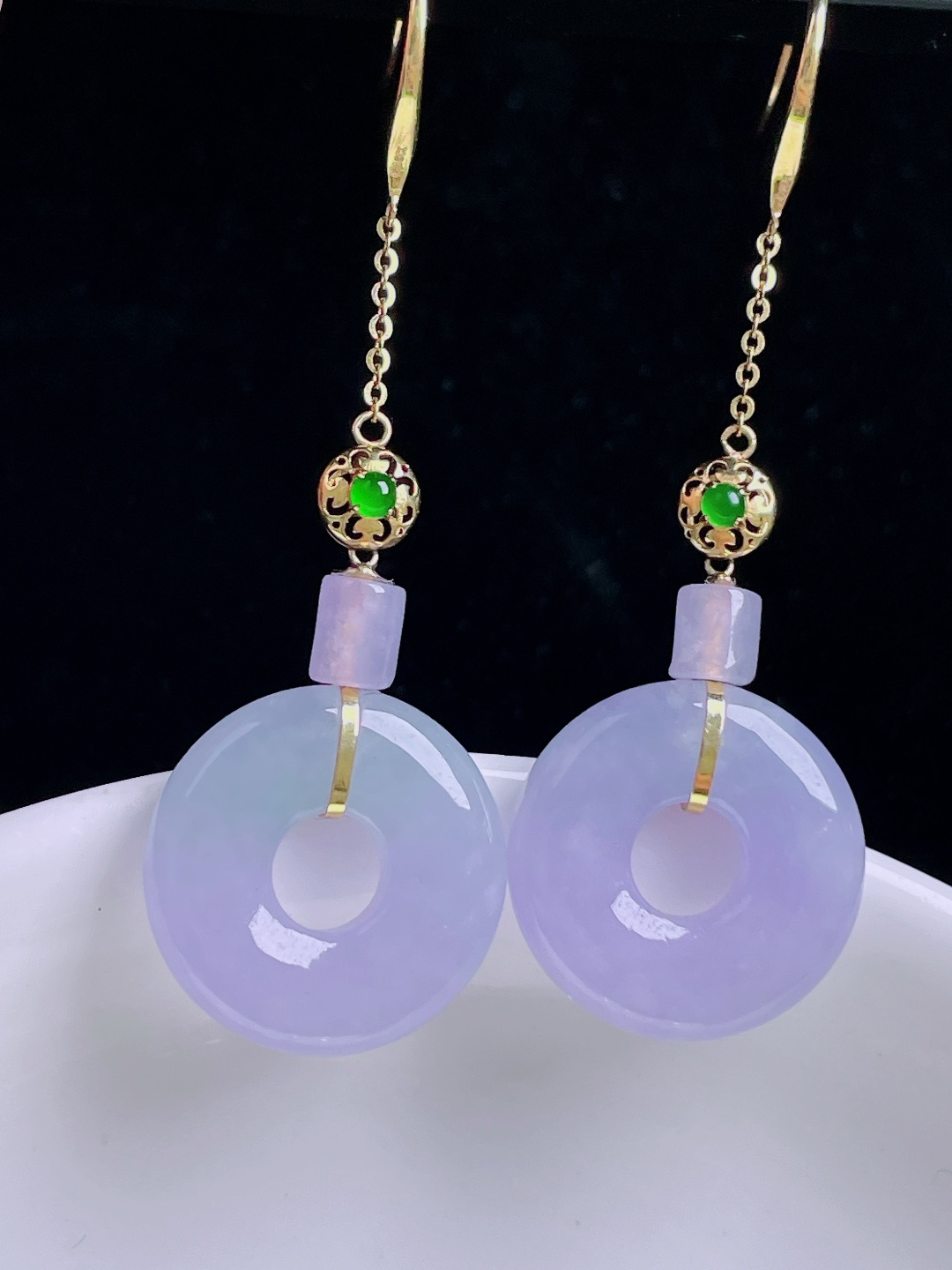 ️耳坠，18k镶嵌，老种起光，细底通透，尺寸：50裸石16.5/4mm0904