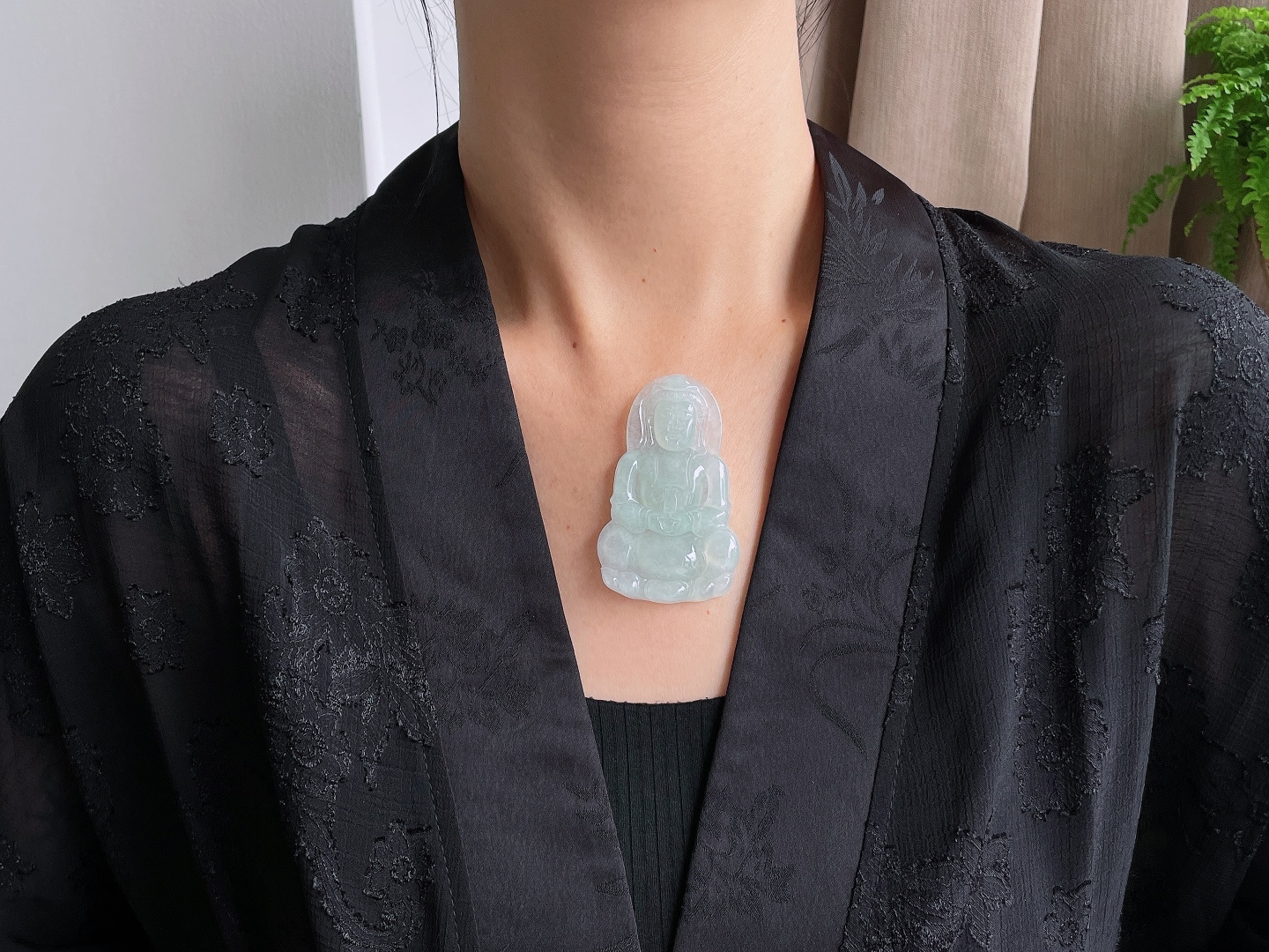 糯冰晴水正装大观音吊坠,性比高