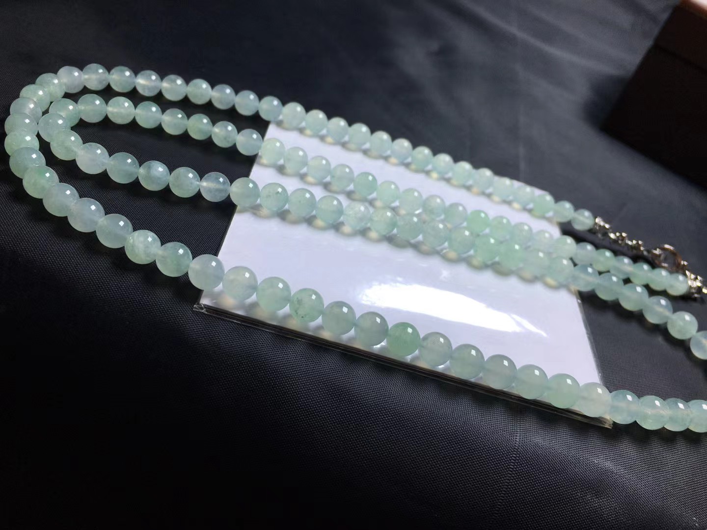 晴珠链，卡6.1～5.5mm，108颗，种好，玉质细腻，均匀，颗颗精选，耐看，实在物更美