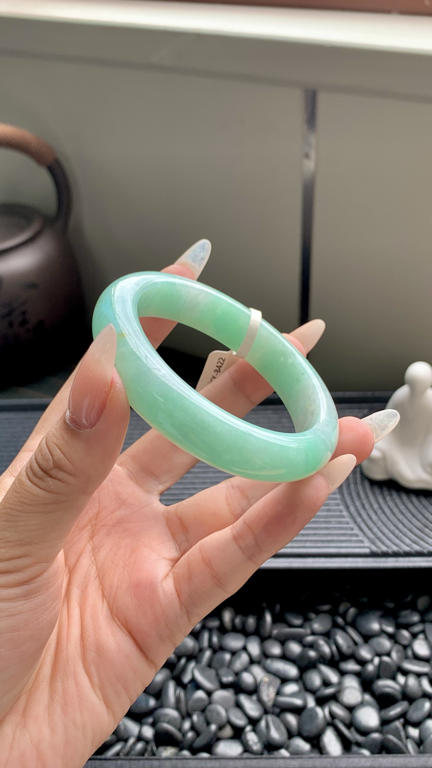 果绿洒金正圈成品,HYY-8422,尺寸：54-13-8.5
