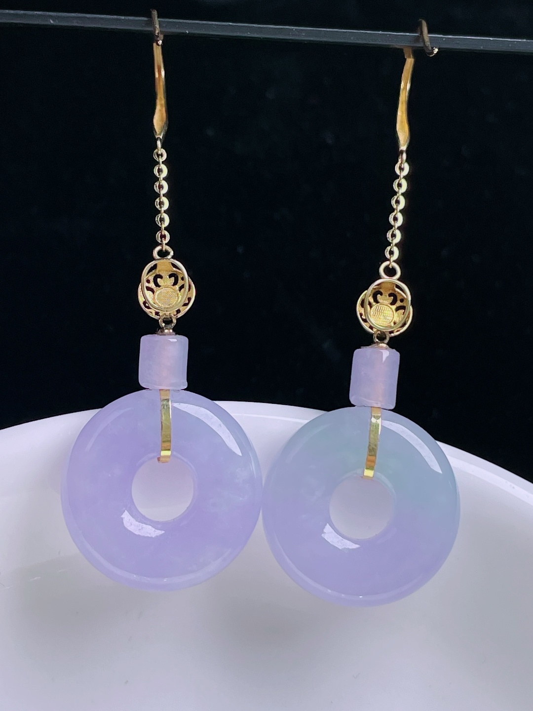 ️耳坠，18k镶嵌，老种起光，细底通透，尺寸：50裸石16.5/4mm0904