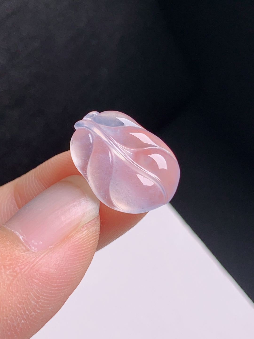 高冰树叶裸石，清透起胶，线条流畅，金枝玉叶，裸石18-13-4.1