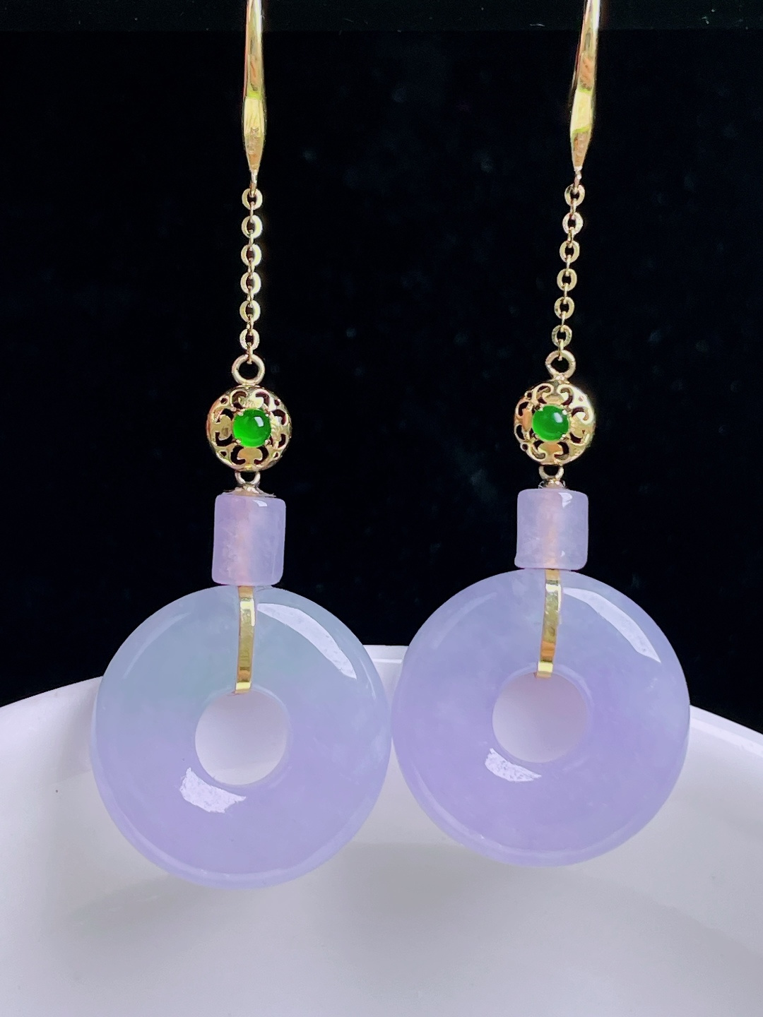 ️耳坠，18k镶嵌，老种起光，细底通透，尺寸：50裸石16.5/4mm0904