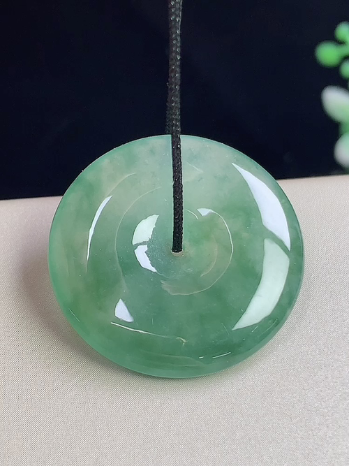 冰飘花平安扣，无裂，尺寸25.5-4.7mm，j04hey