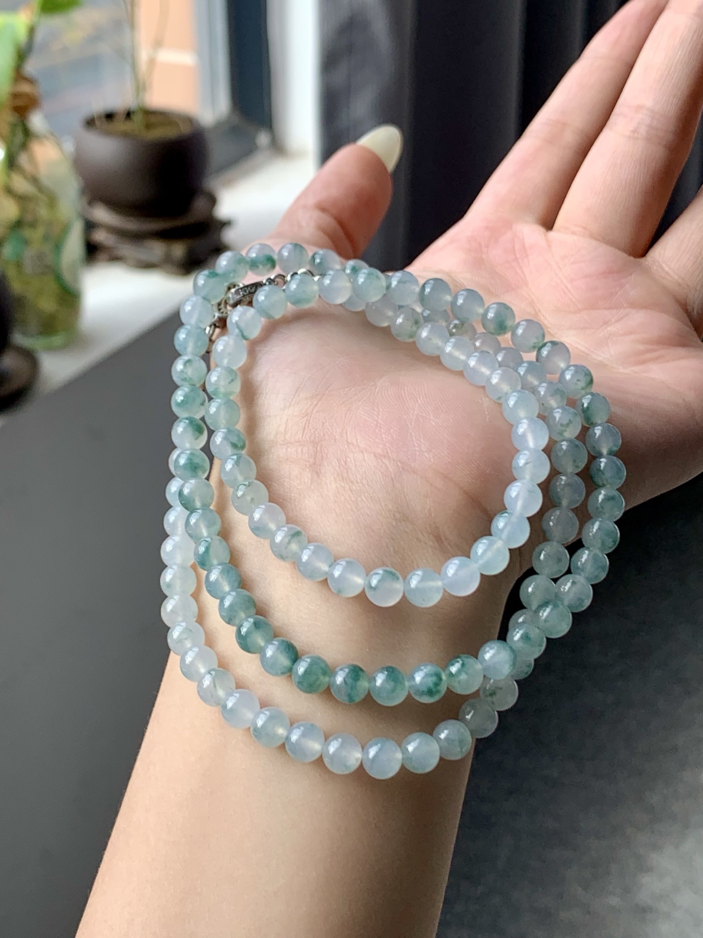 冰飘花珠链,色泽亮丽,胶润细腻,尺寸6,颗数108【ZF0903】