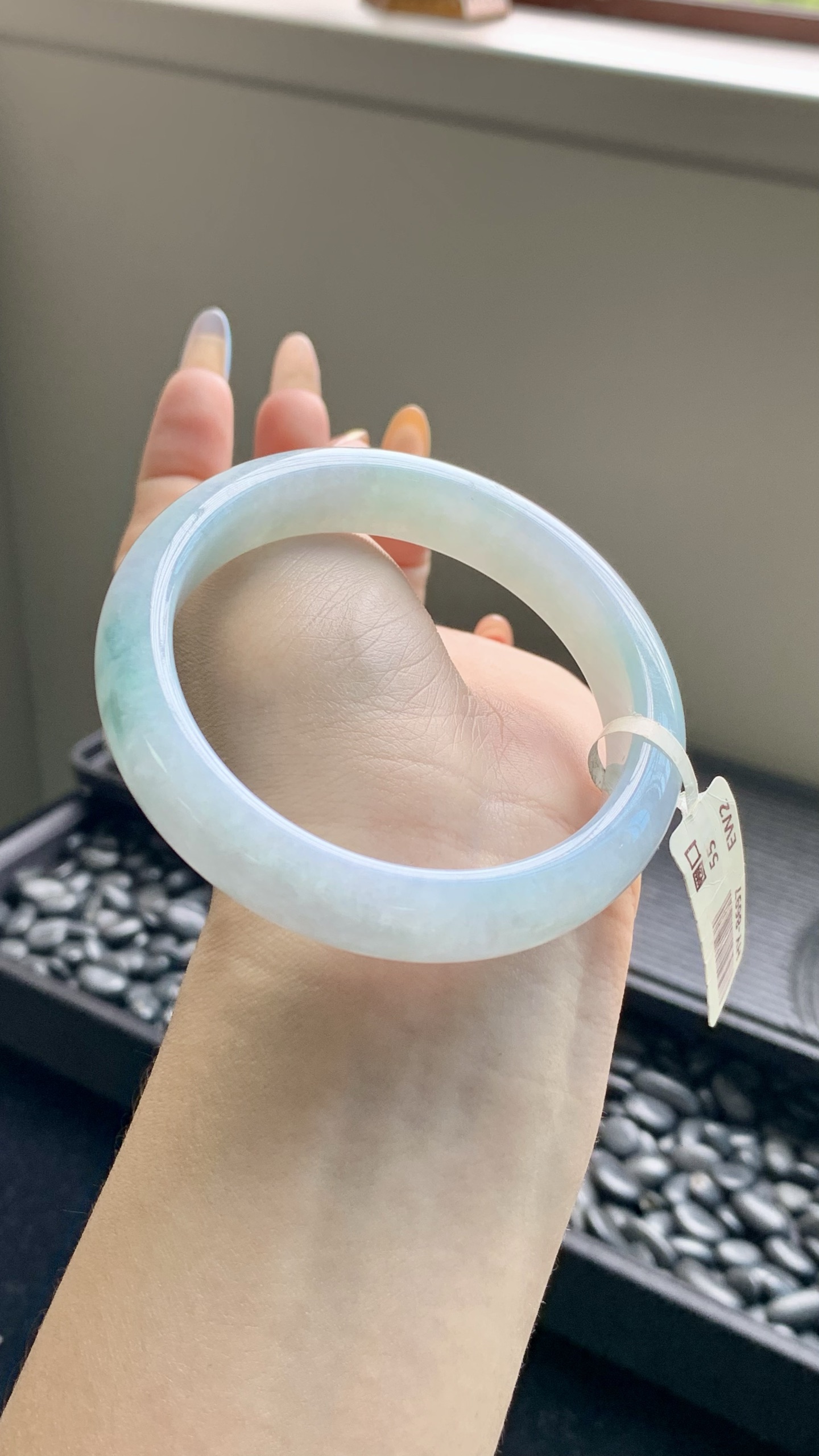 晴蓝飘花正圈成品 HY-8694 尺寸：55.5-12-8