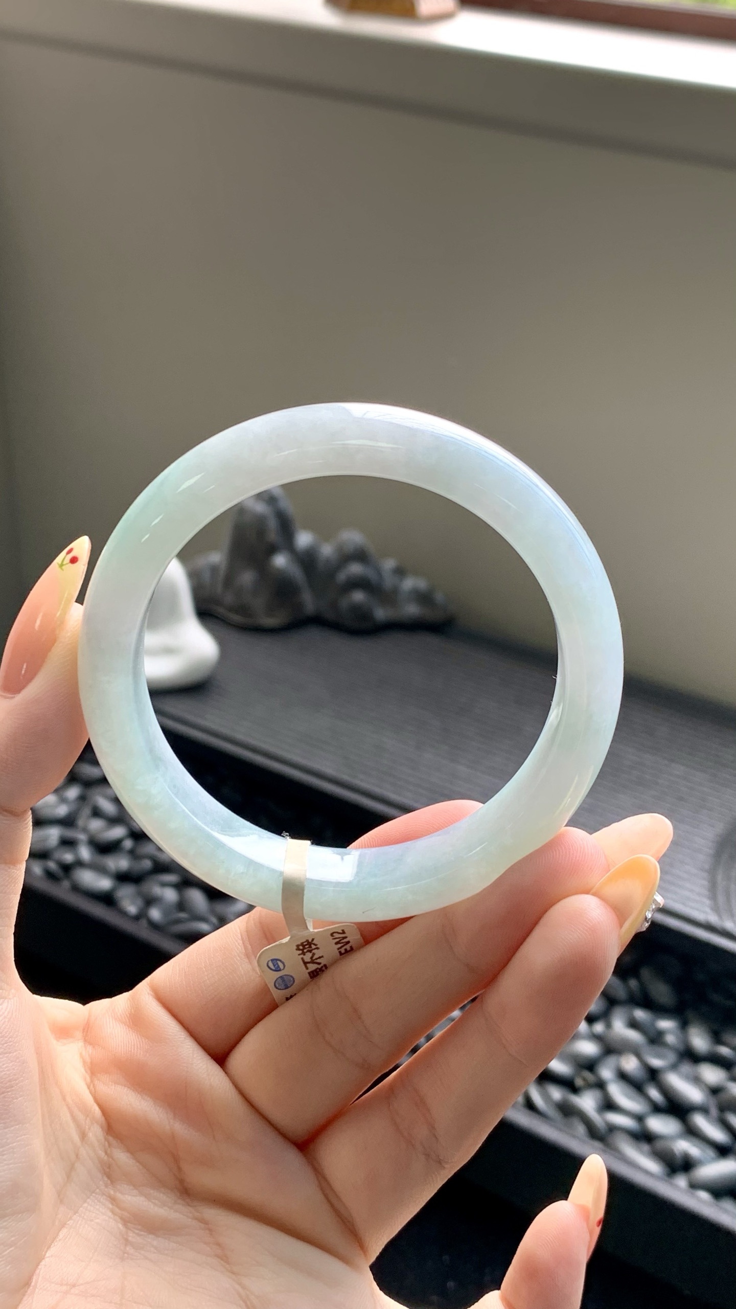 晴蓝飘花正圈成品 HY-8694 尺寸：55.5-12-8