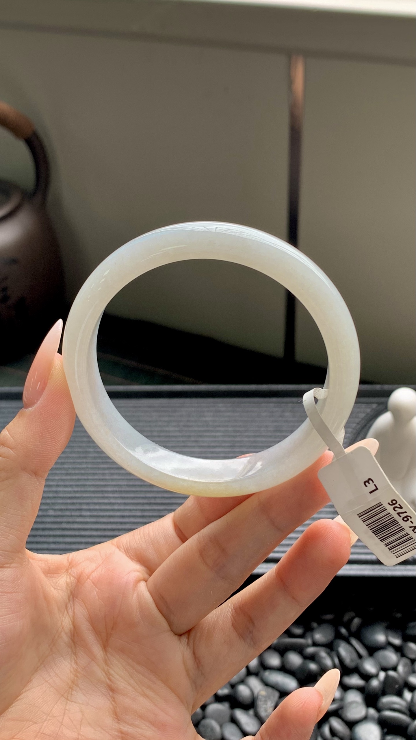 晴底黄翡正圈成品,HYY-2168,尺寸：58-12-7