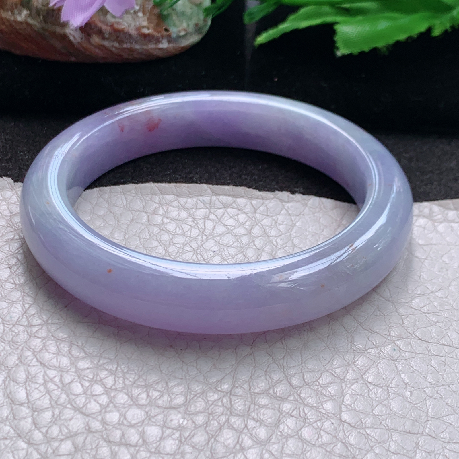 ay自然光54*11*8.7美人镯 缅甸翡翠a货高品质紫罗兰宽边玉手镯