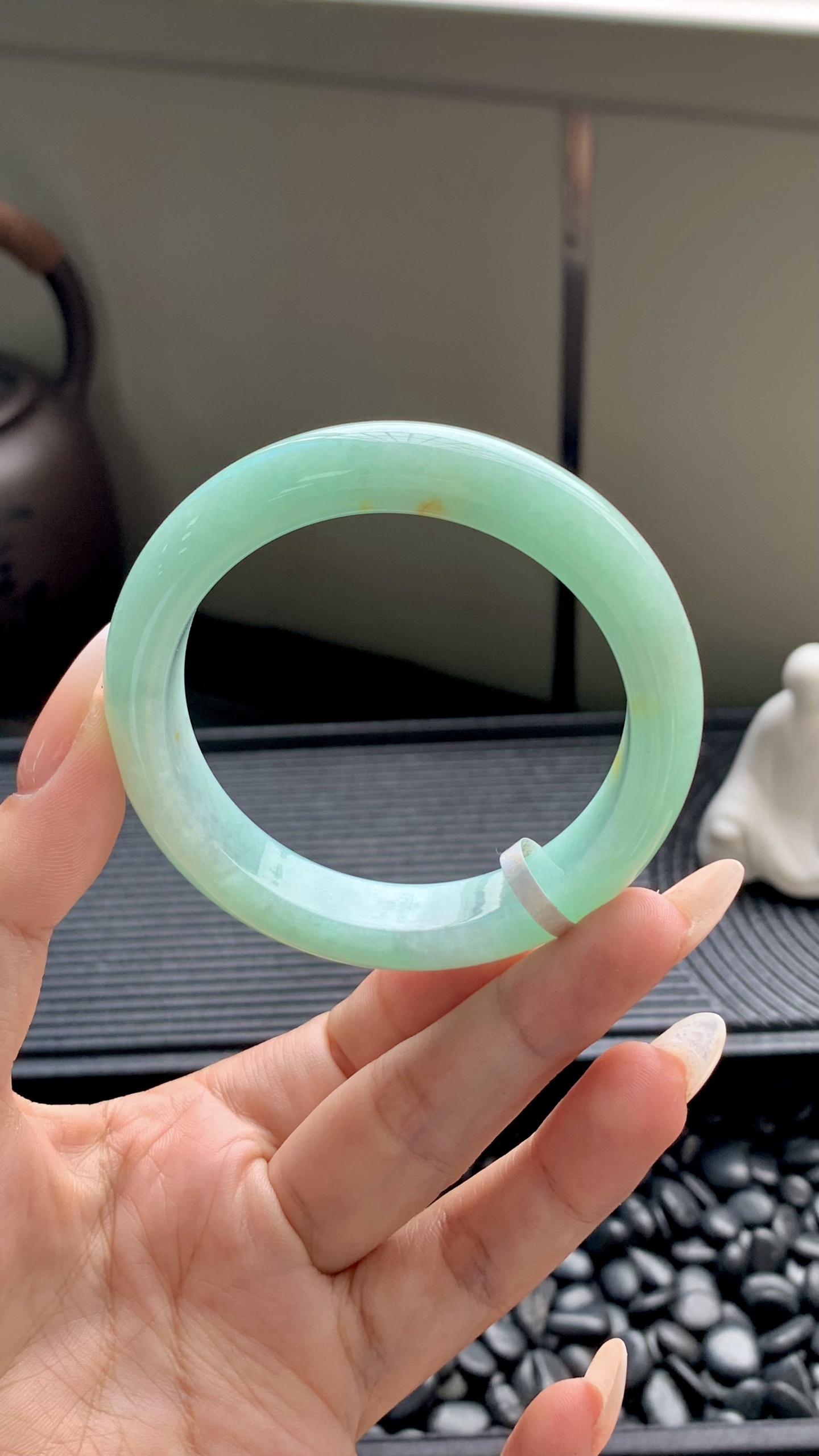 果绿洒金正圈成品,HYY-8156,尺寸：53-12-8.5