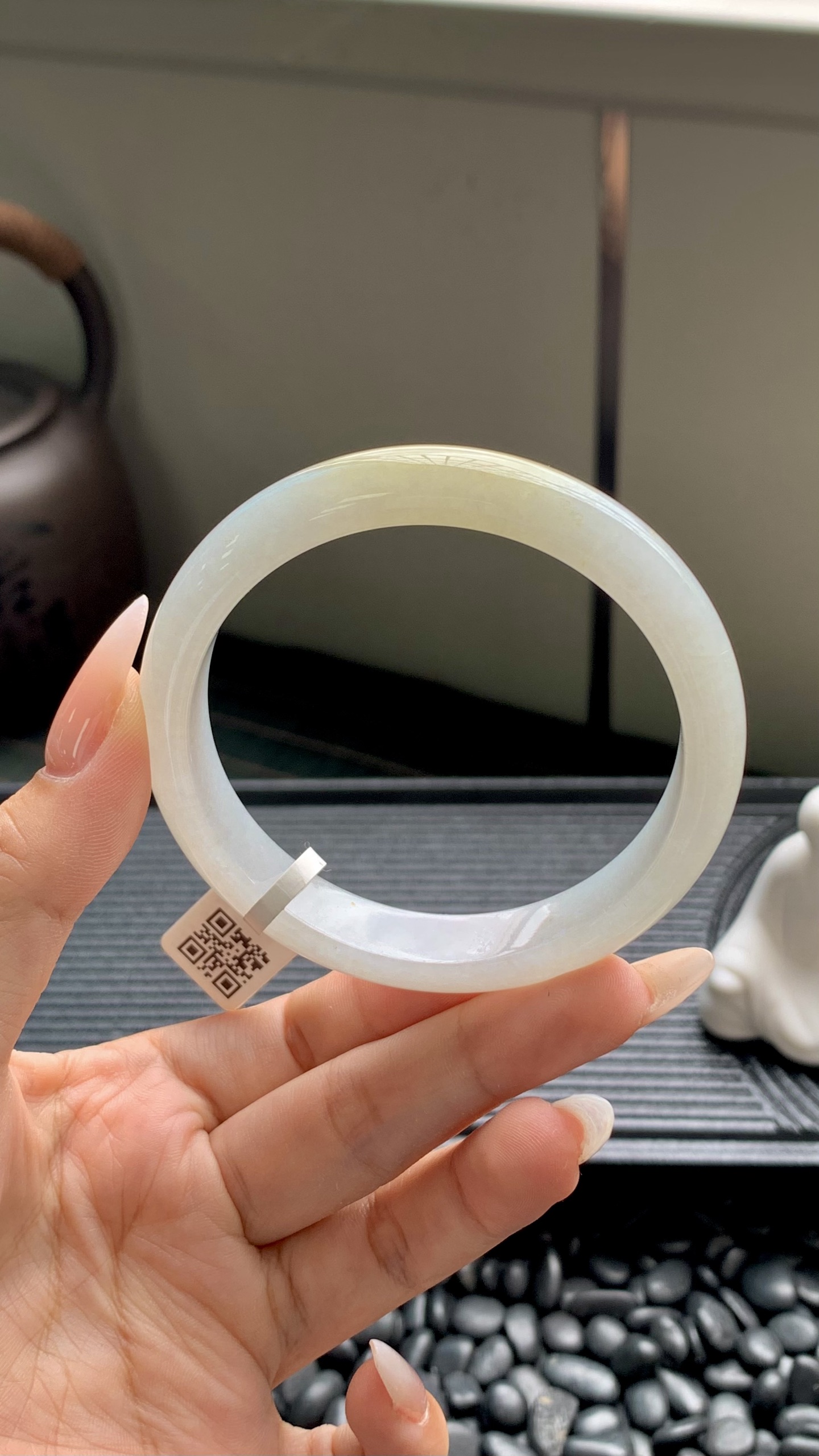 晴底黄翡正圈成品,HYY-2168,尺寸：58-12-7
