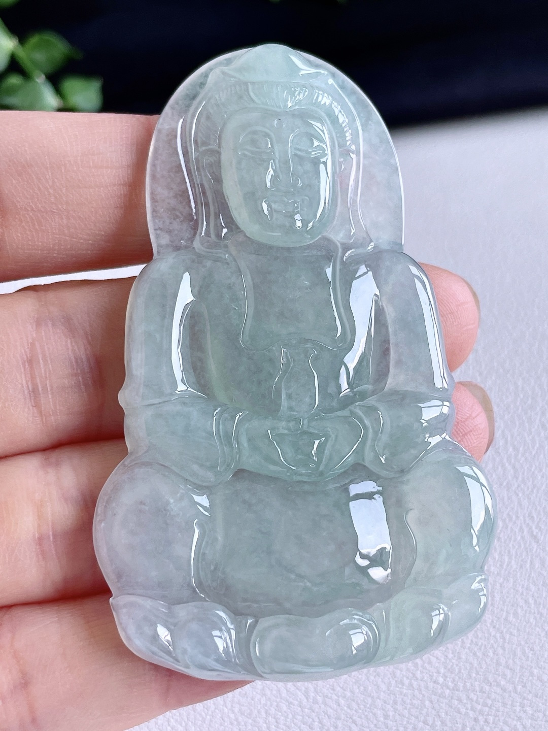 糯冰晴水正装大观音吊坠,性比高