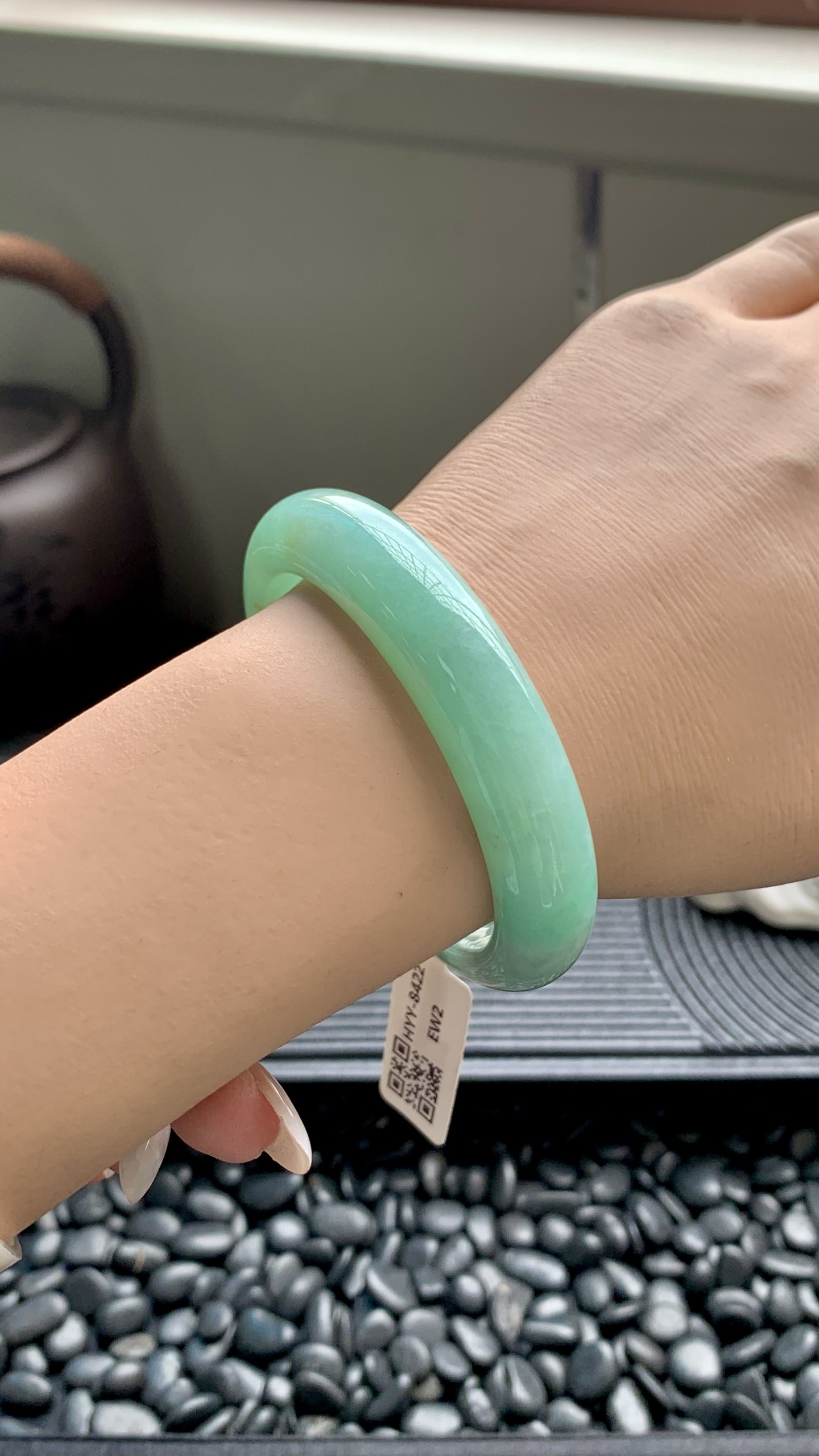 果绿洒金正圈成品,HYY-8422,尺寸：54-13-8.5