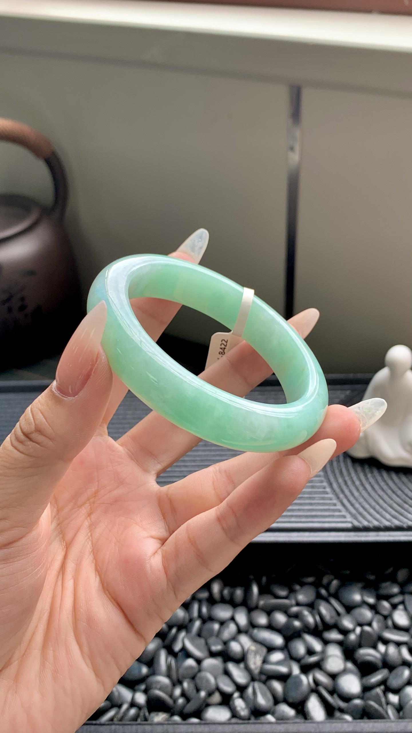 果绿洒金正圈成品,HYY-8422,尺寸：54-13-8.5