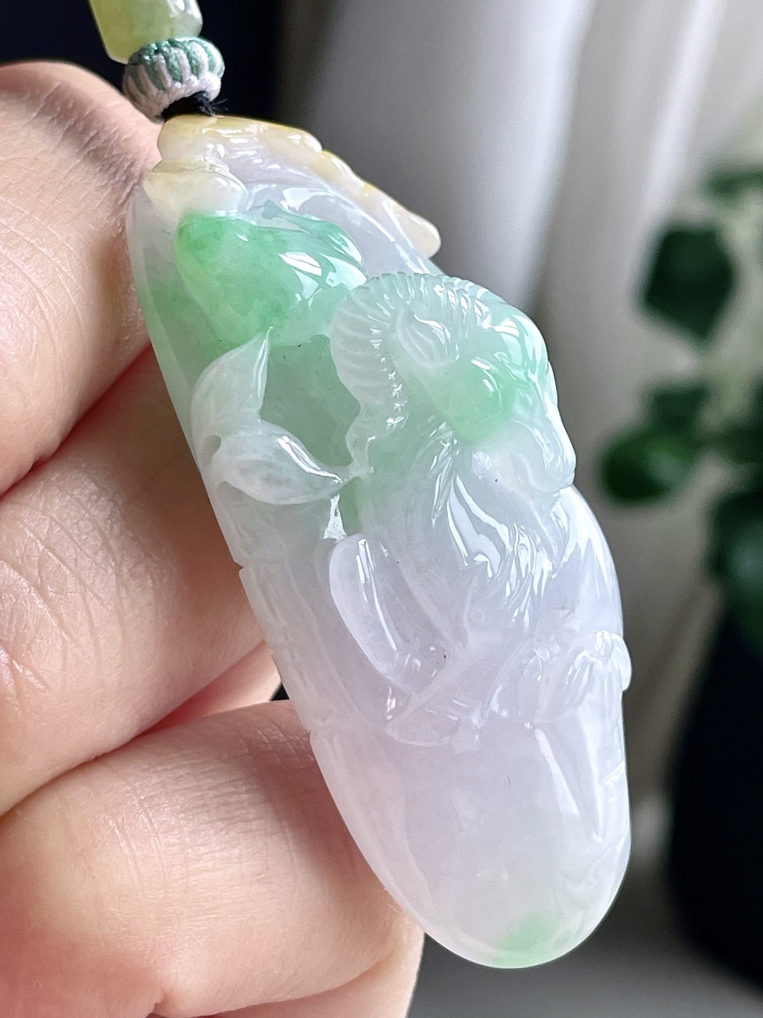 冰春彩生肖羊牌吊坠，无裂，性比高，超厚，53-25.3-17.4，29.7克