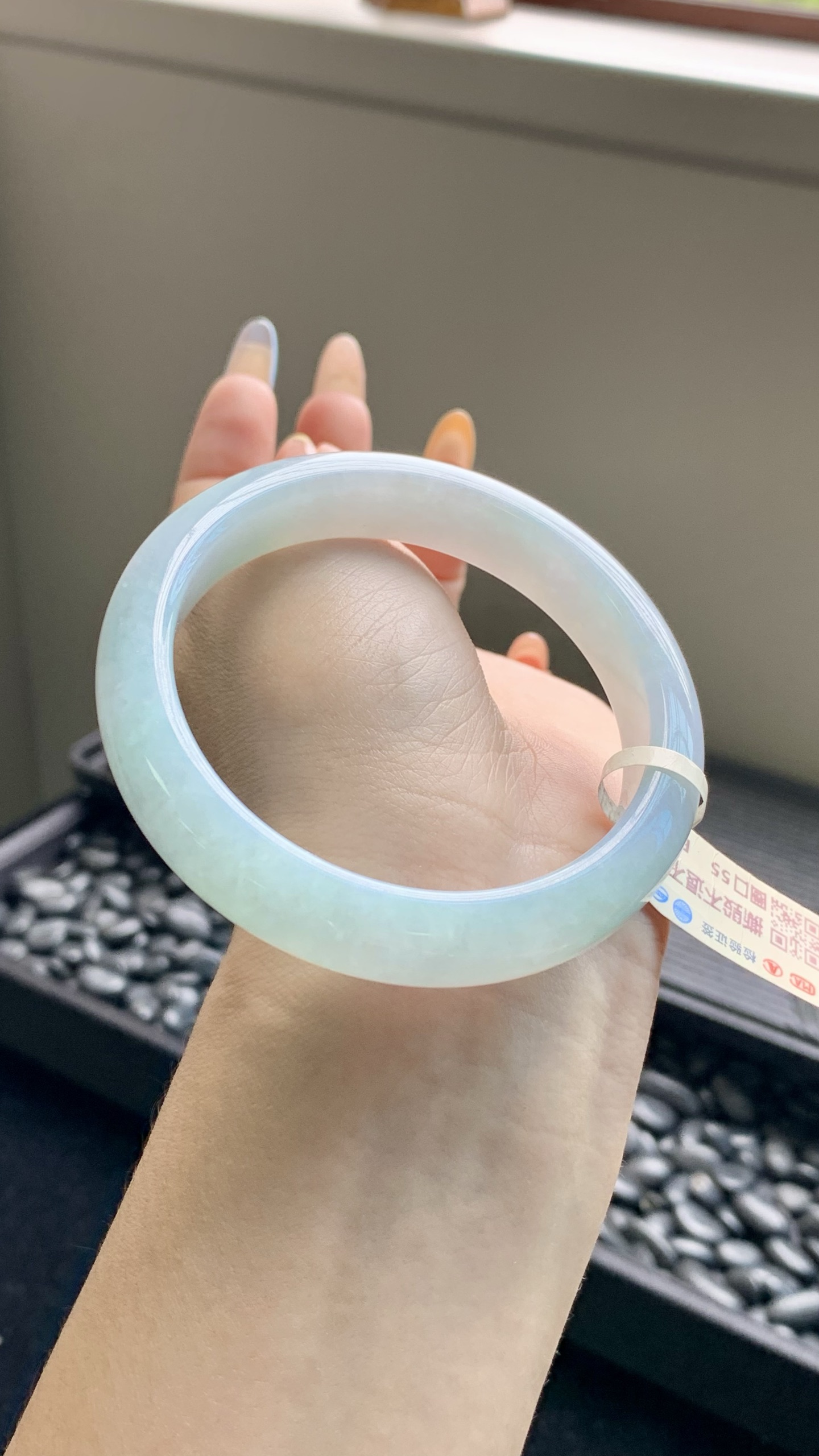 晴蓝飘花正圈成品 HY-8694 尺寸：55.5-12-8