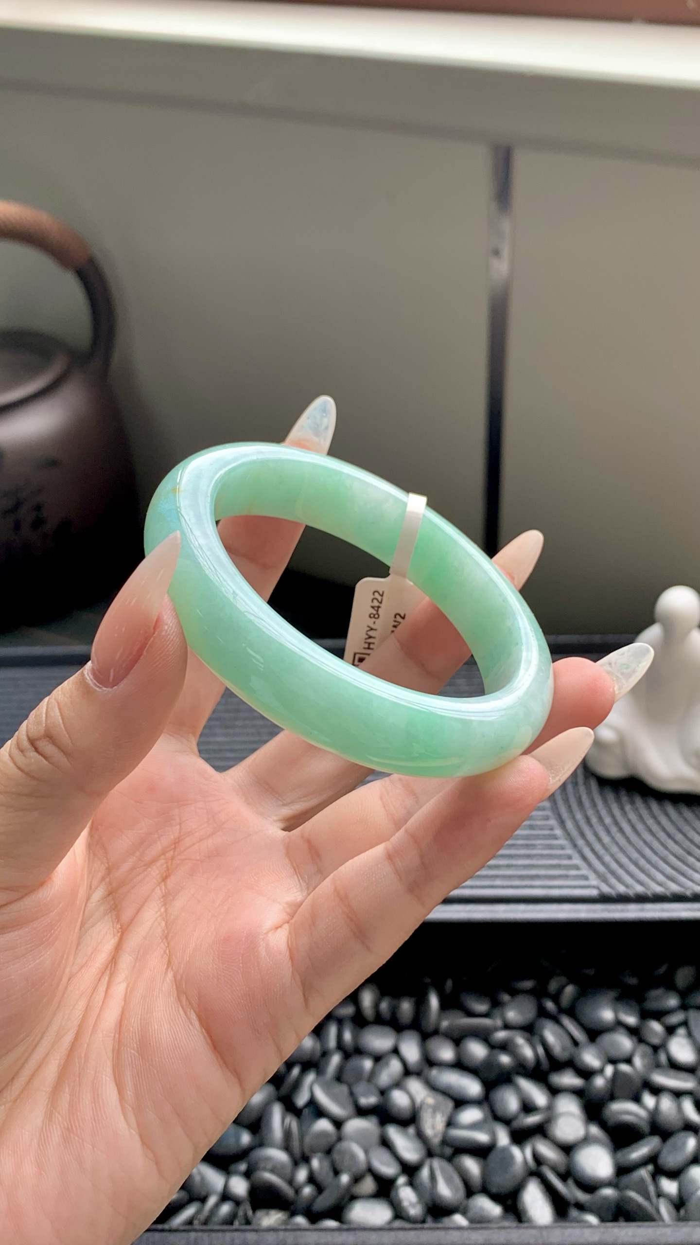果绿洒金正圈成品,HYY-8422,尺寸：54-13-8.5