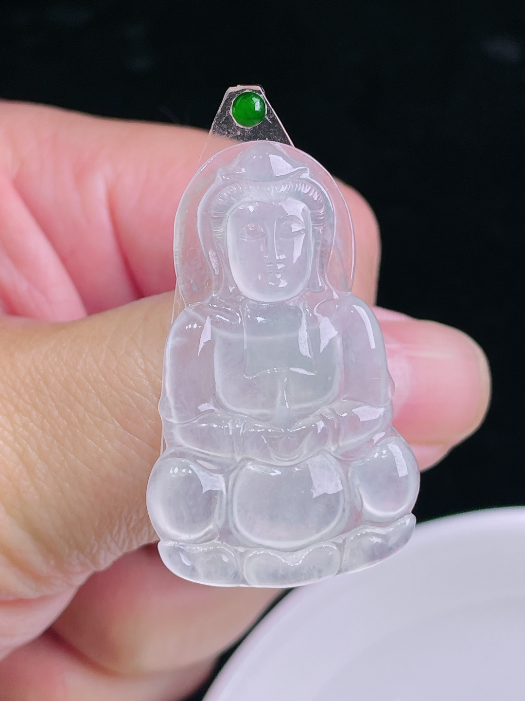 ️观音，老种起光，细底通透，尺寸：40.3/25.2/3.5mm0904