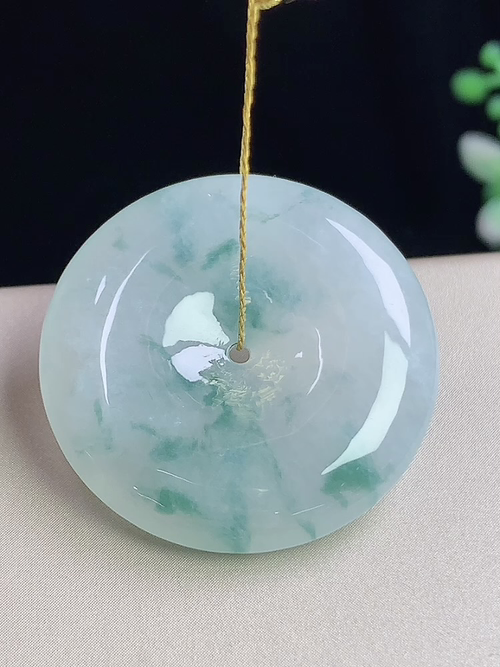 冰飘花平安扣，无裂，尺寸27.7-5.7mm，j04lsk