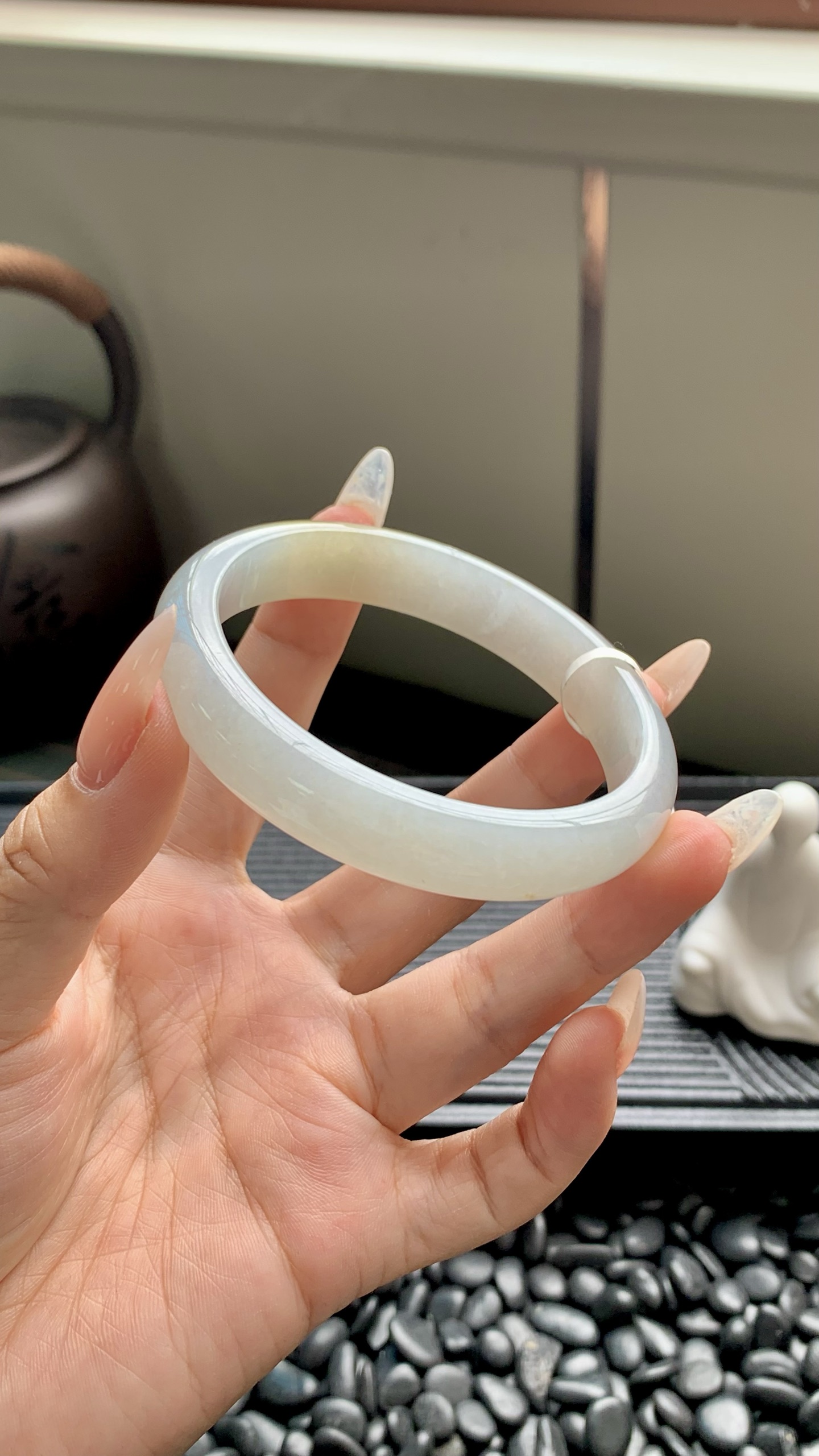 晴底黄翡正圈成品,HYY-2168,尺寸：58-12-7