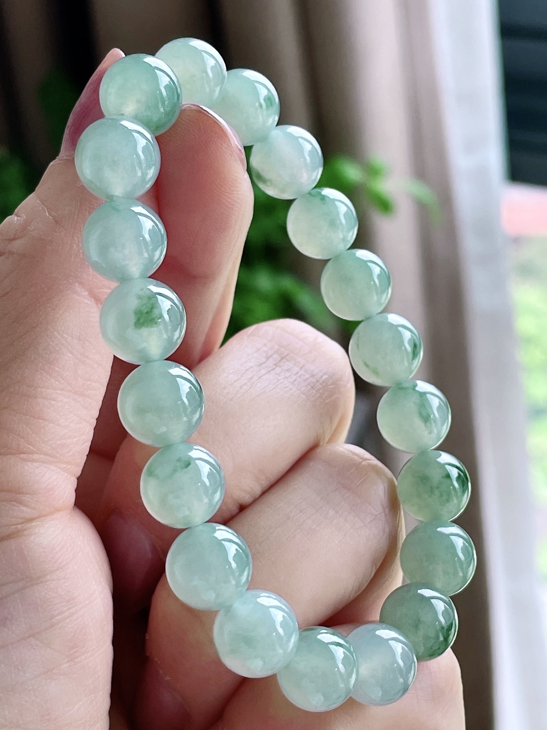 冰飘花手串圆珠珠子手串，性比高，尺寸9.3mm，重量29.2克